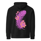 Pink Feather | Eco-Friendly | Embroidered Hoodie | TeeandTurtle | Sustainable