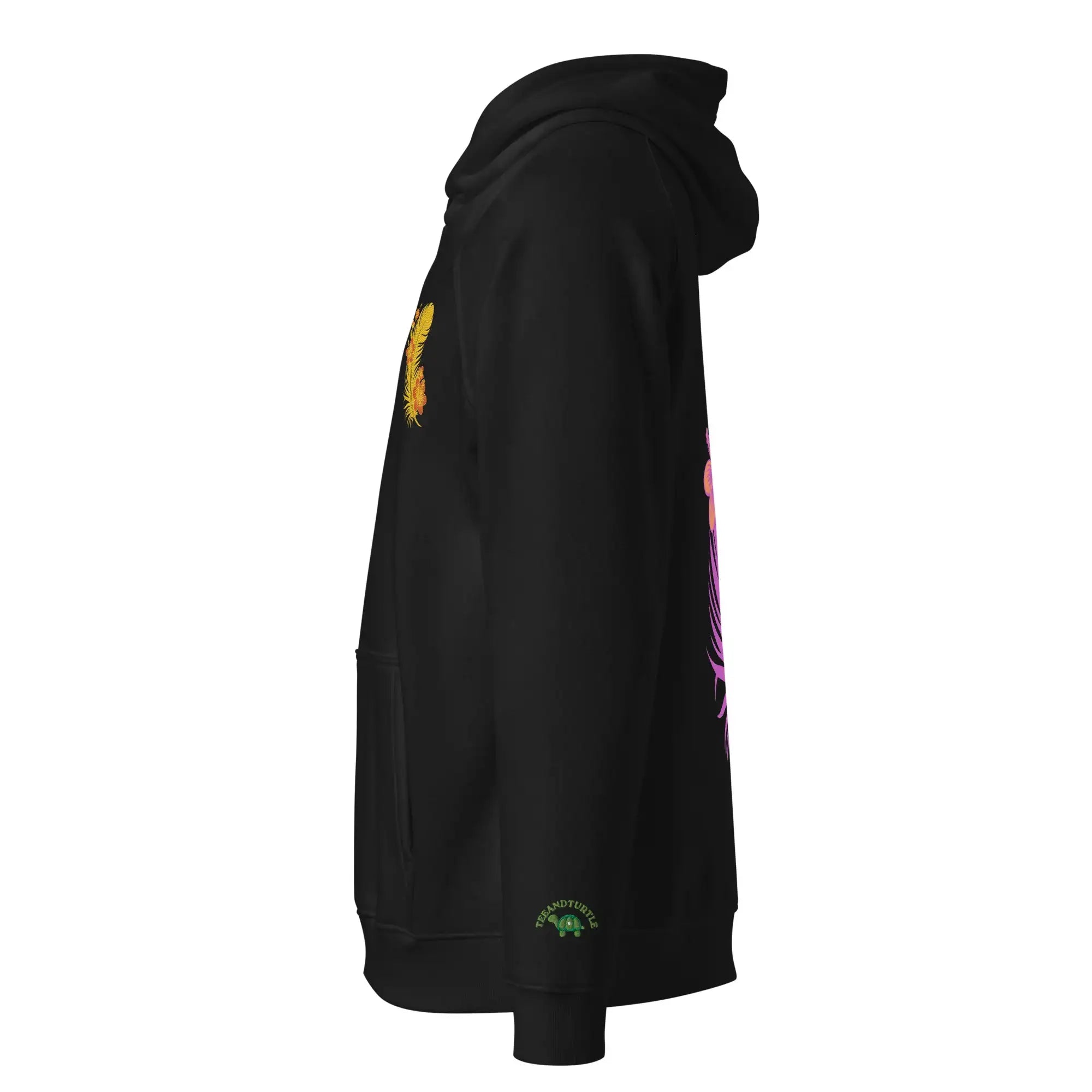 Pink Feather | Eco-Friendly | Embroidered Hoodie | TeeandTurtle | Sustainable