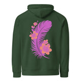 Pink Feather | Eco-Friendly | Embroidered Hoodie | TeeandTurtle | Sustainable