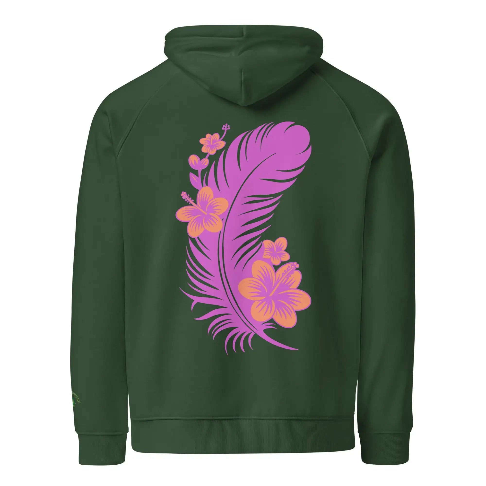 Pink Feather | Eco-Friendly | Embroidered Hoodie | TeeandTurtle | Sustainable