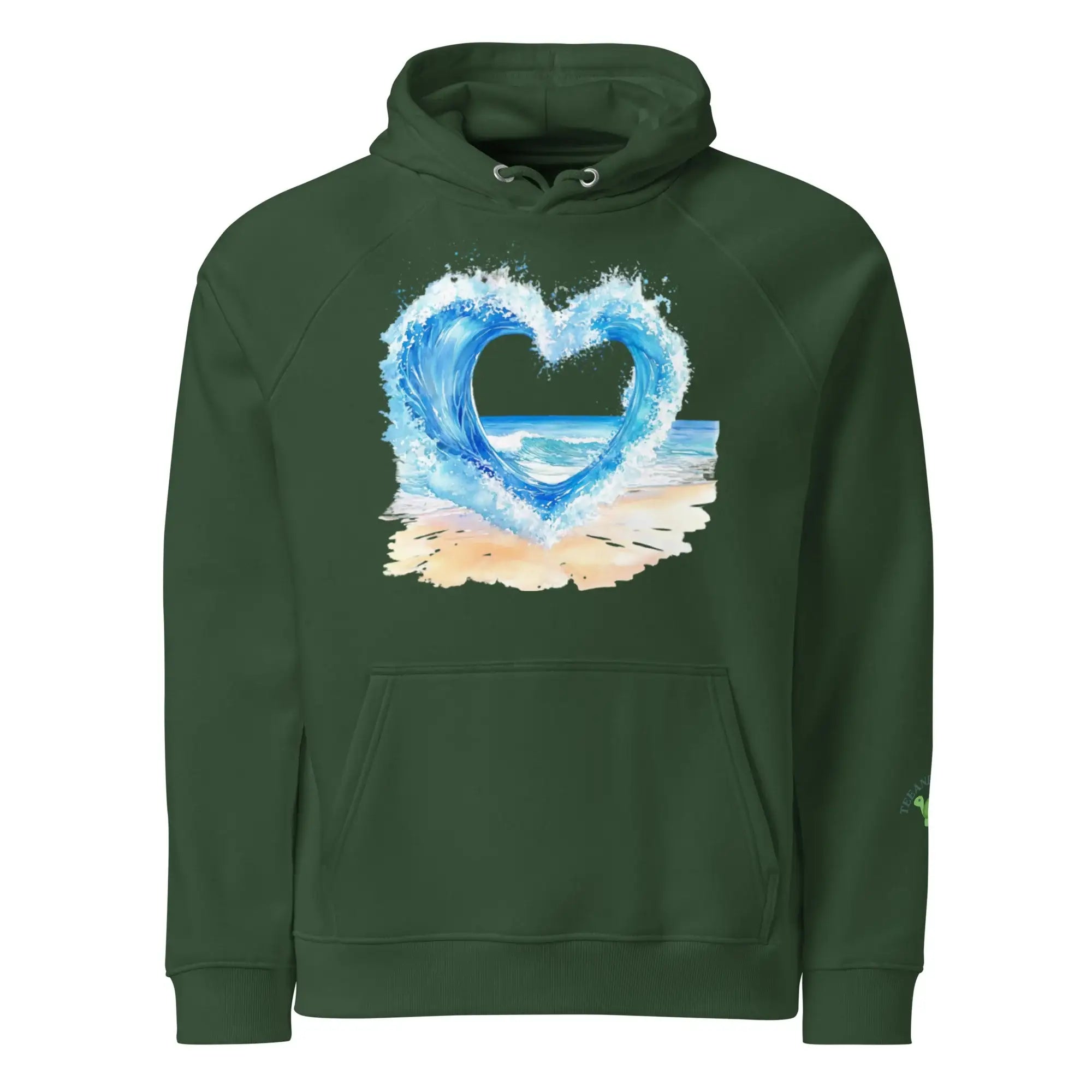 Wave Heart | Eco-Friendly | Raglan Hoodie | TeeandTurtle | Sustainable