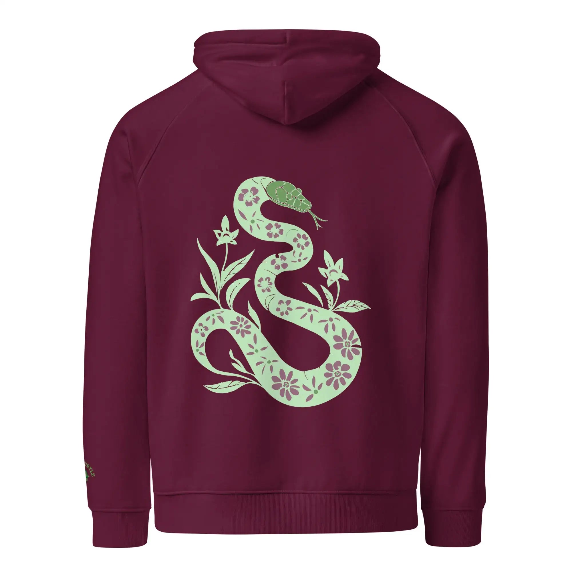 Snake Light Green | Eco-Friendly | Embroidered Hoodie | TeeandTurtle | Sustainable