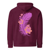 Pink Feather | Eco-Friendly | Embroidered Hoodie | TeeandTurtle | Sustainable