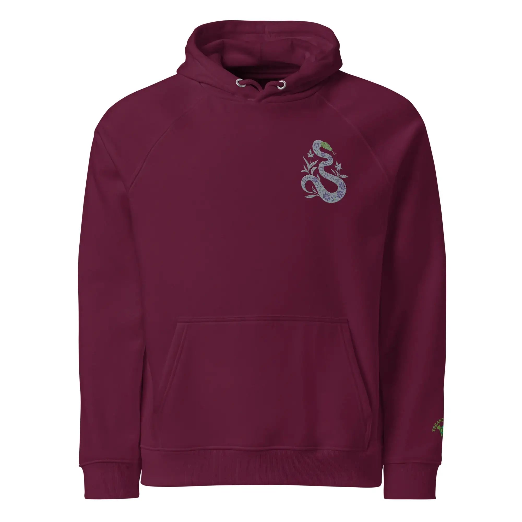 Snake Light Green | Eco-Friendly | Embroidered Hoodie | TeeandTurtle | Sustainable