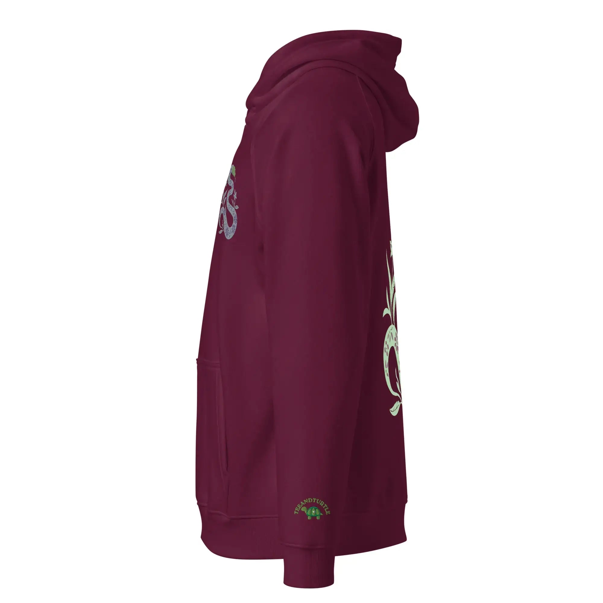 Snake Light Green | Eco-Friendly | Embroidered Hoodie | TeeandTurtle | Sustainable
