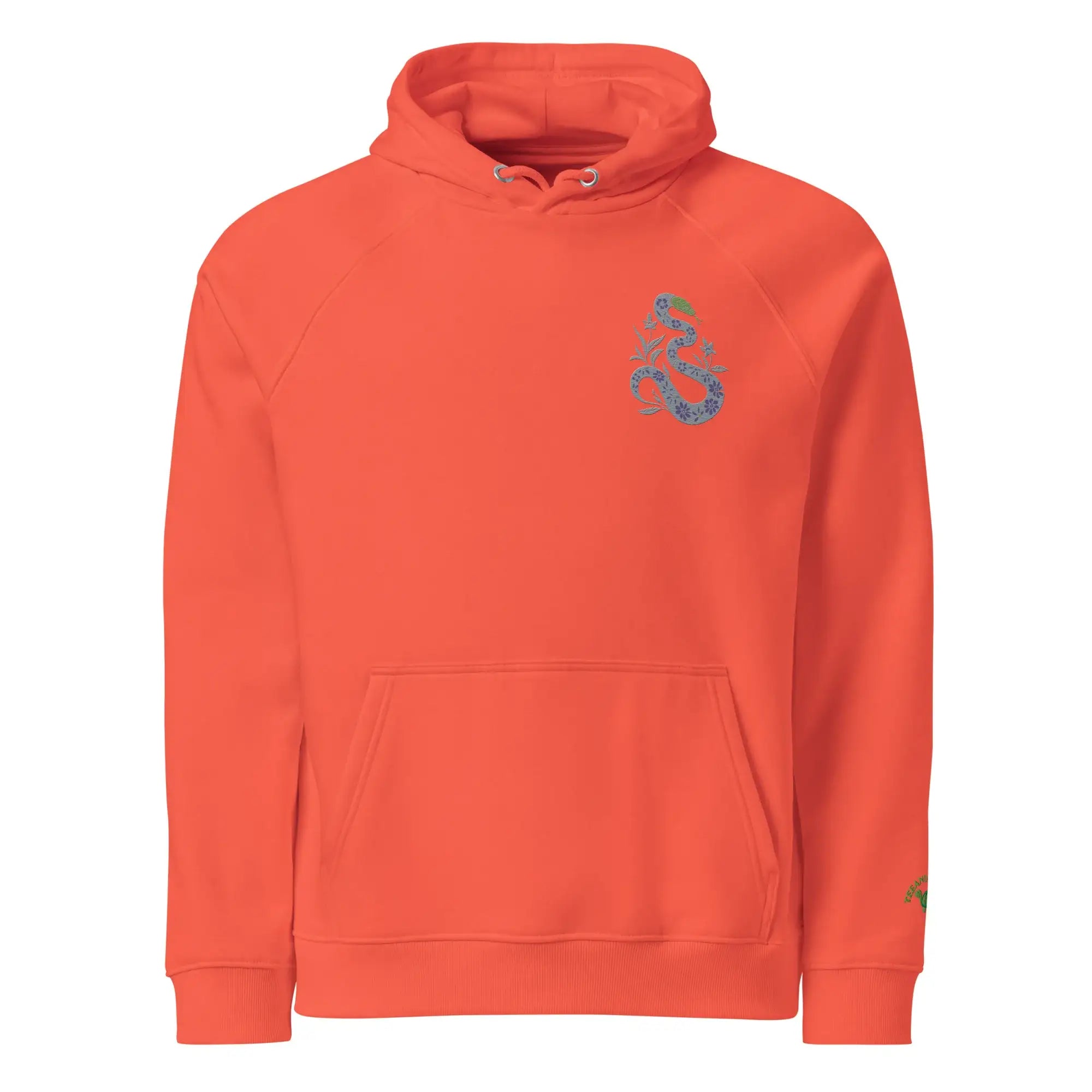 Snake Light Green | Eco-Friendly | Embroidered Hoodie | TeeandTurtle | Sustainable