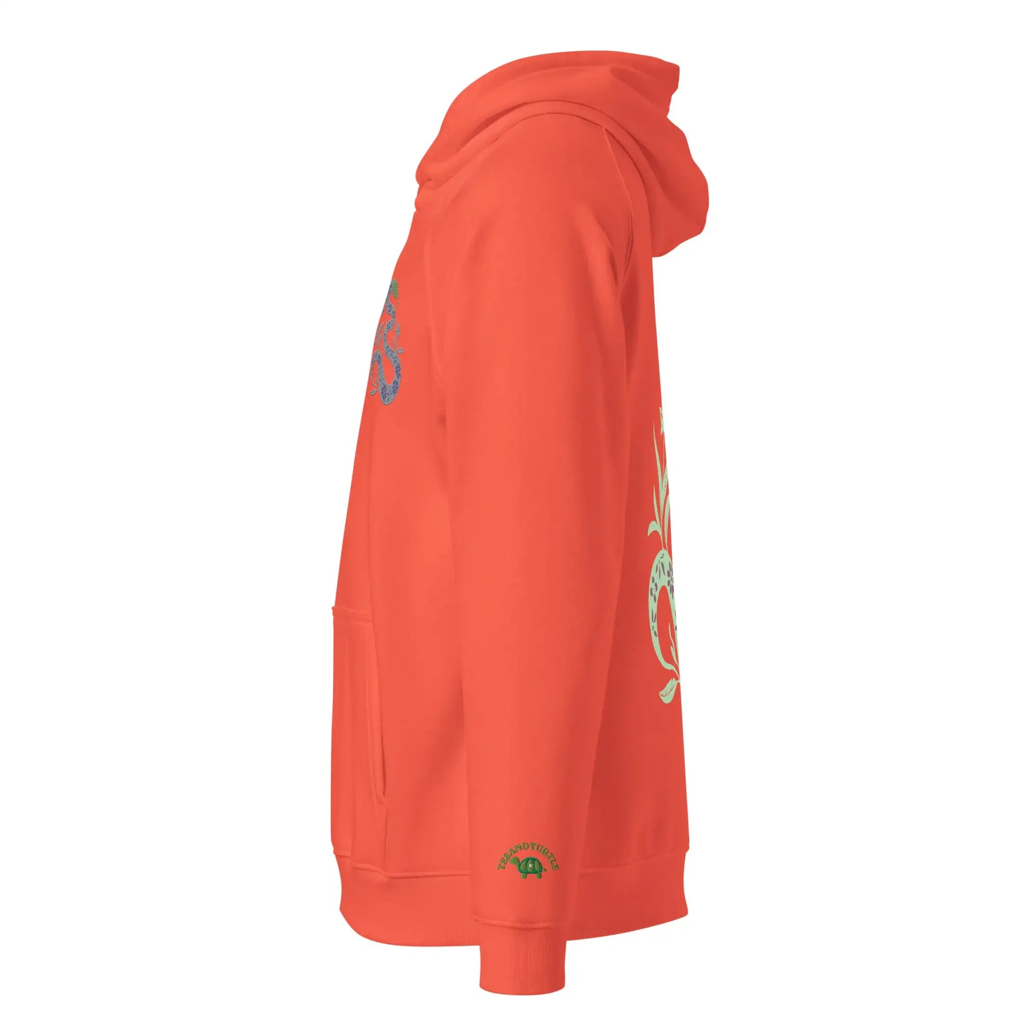 Snake Light Green | Eco-Friendly | Embroidered Hoodie | TeeandTurtle | Sustainable
