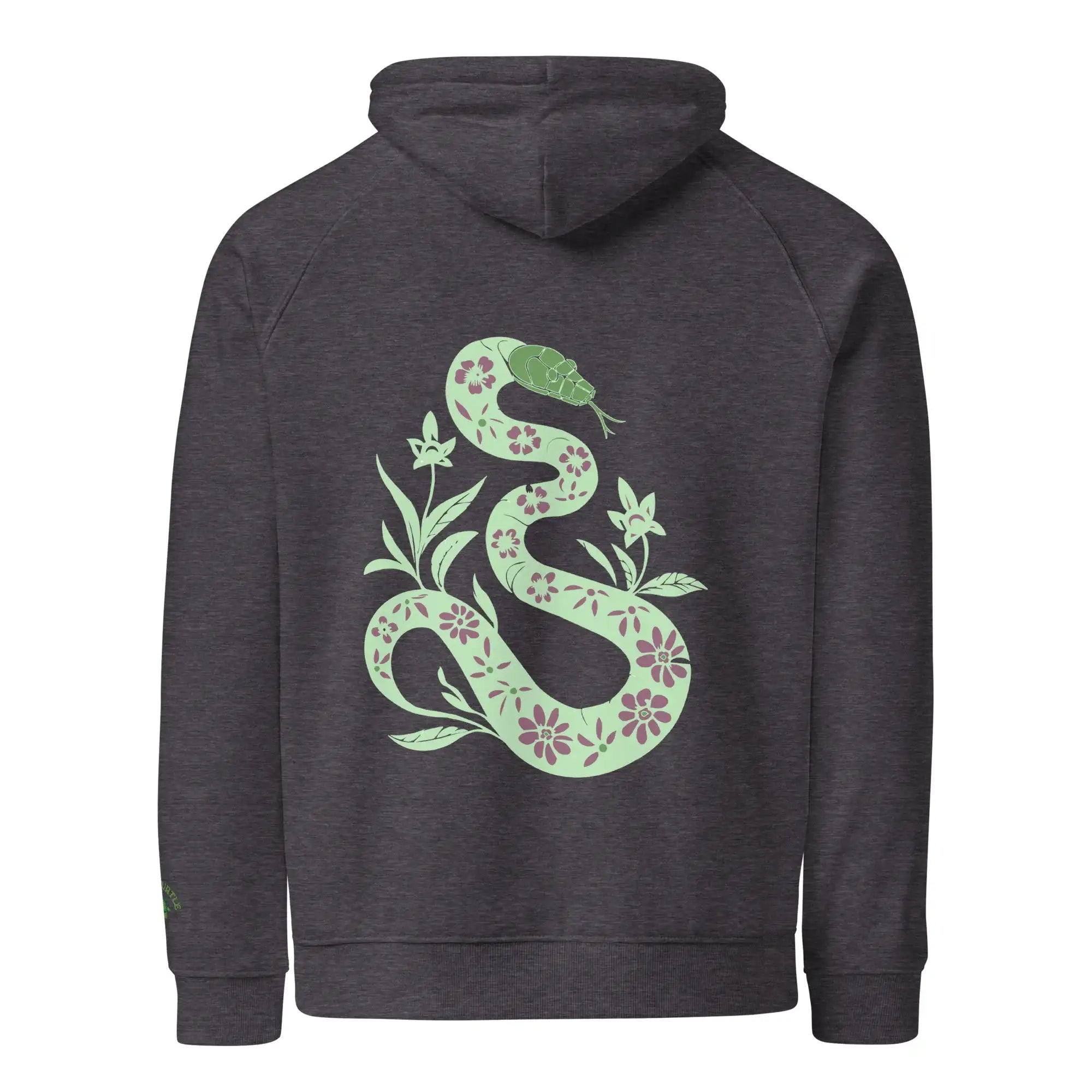 Snake Light Green | Eco-Friendly | Embroidered Hoodie | TeeandTurtle | Sustainable