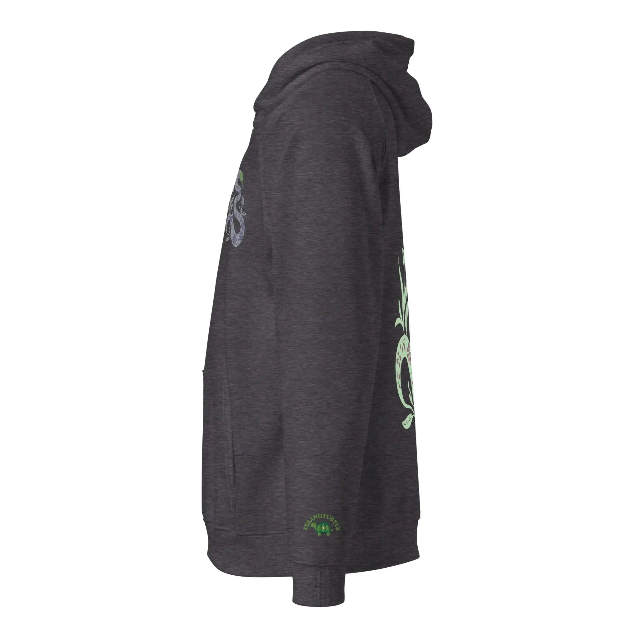 Snake Light Green | Eco-Friendly | Embroidered Hoodie | TeeandTurtle | Sustainable