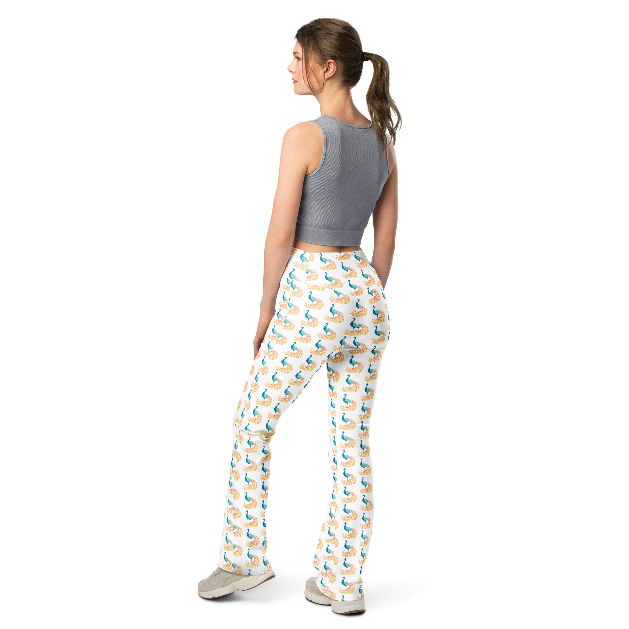 Peacock | Eco-Friendly | Flare Leggings | TeeandTurtle | Sustainable