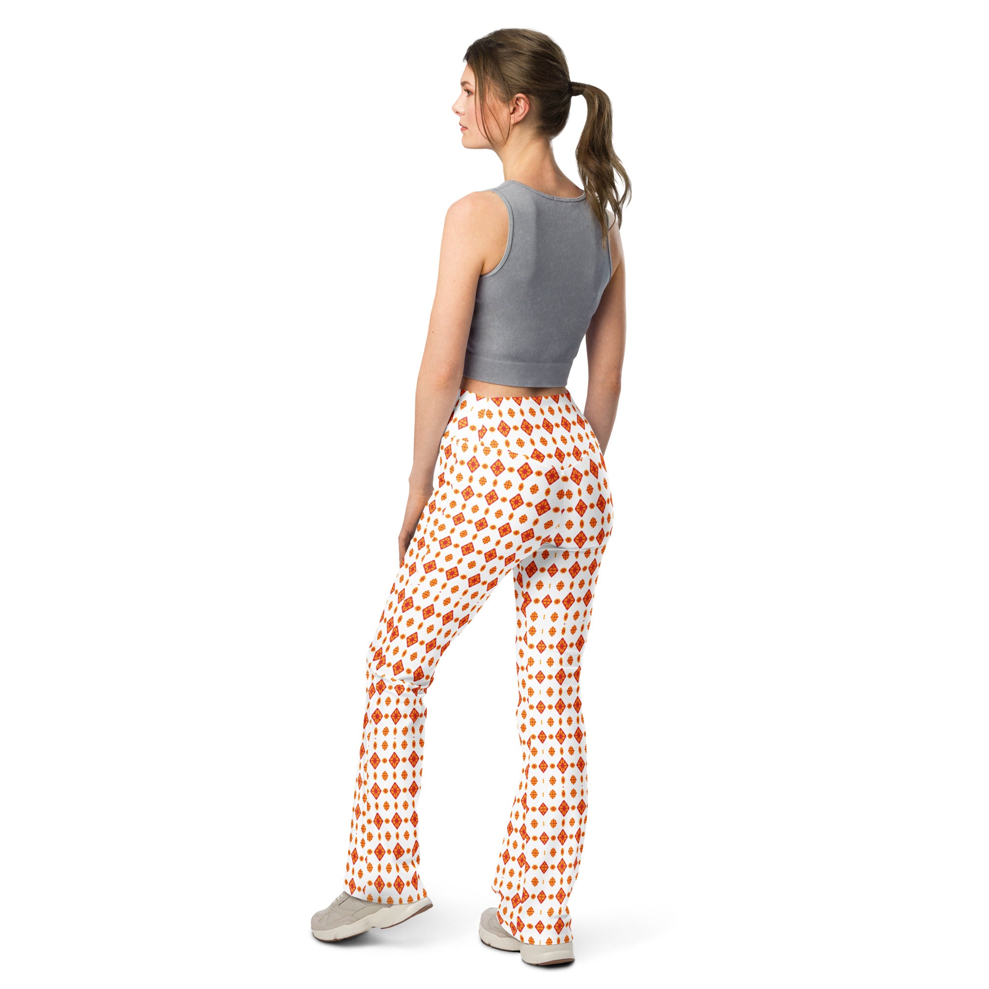 Orange Batik | Eco-Friendly | Flare Leggings | TeeandTurtle | Sustainable