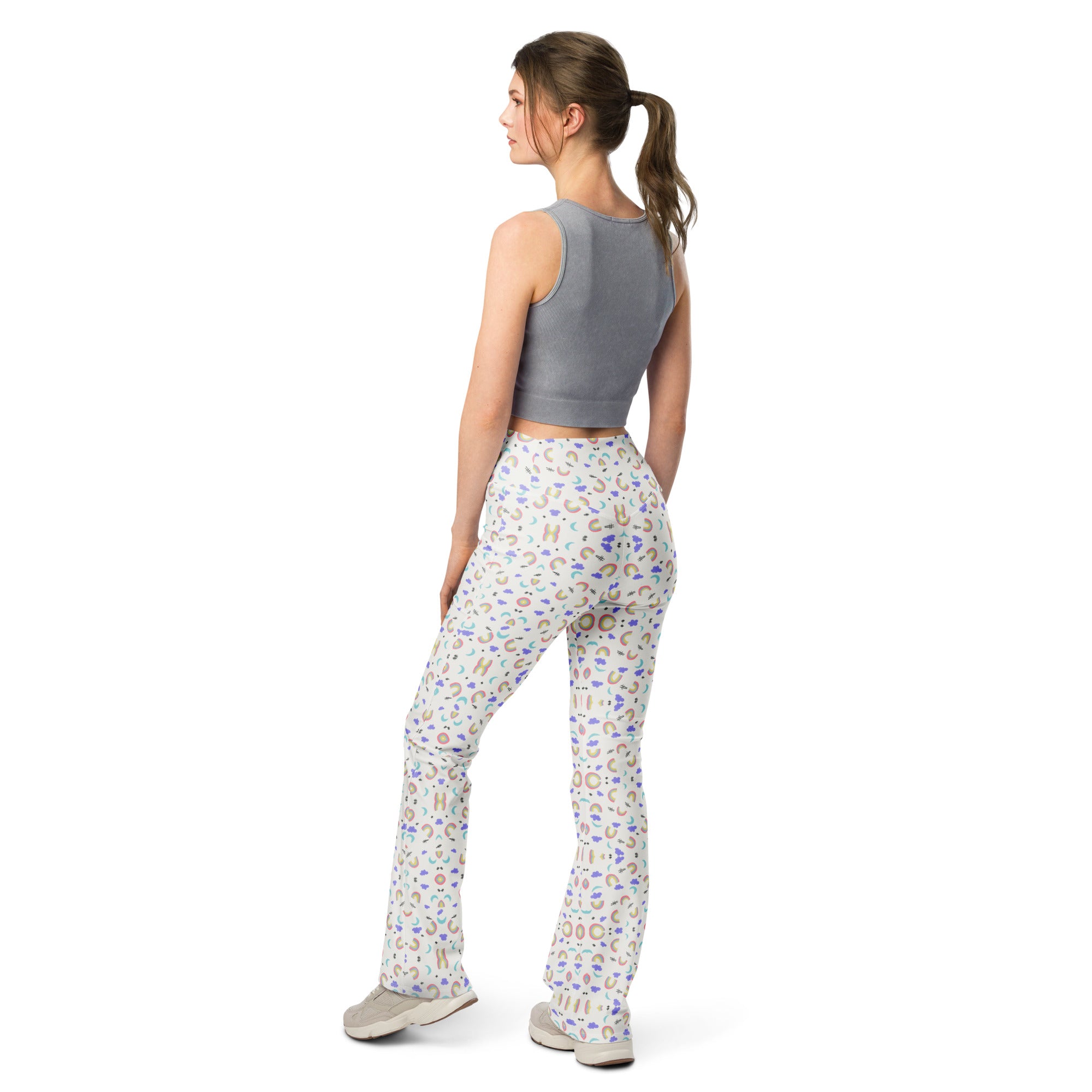 Rainbow Clouds | Eco-Friendly | Flare Leggings | TeeandTurtle | Sustainable
