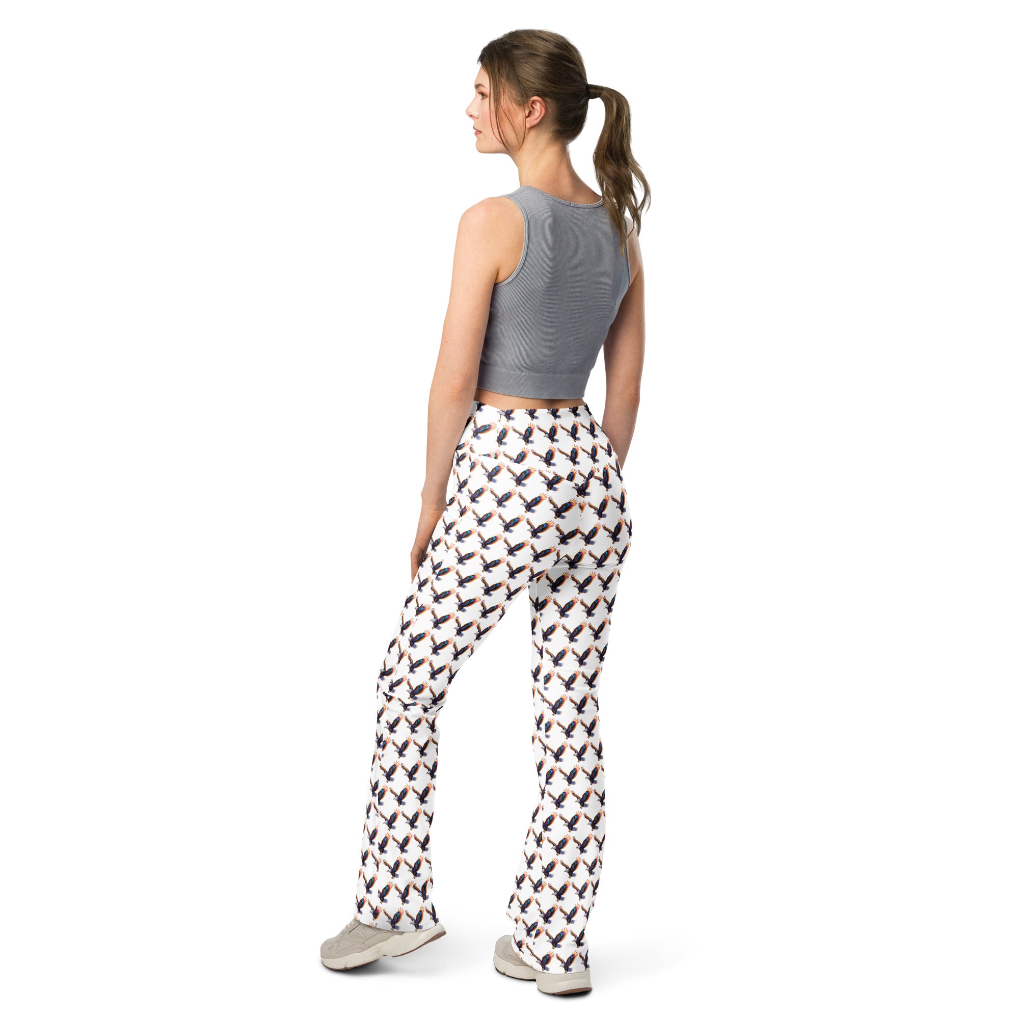 Rainbow Falcon | Eco-Friendly | Flare Leggings | TeeandTurtle | Sustainable