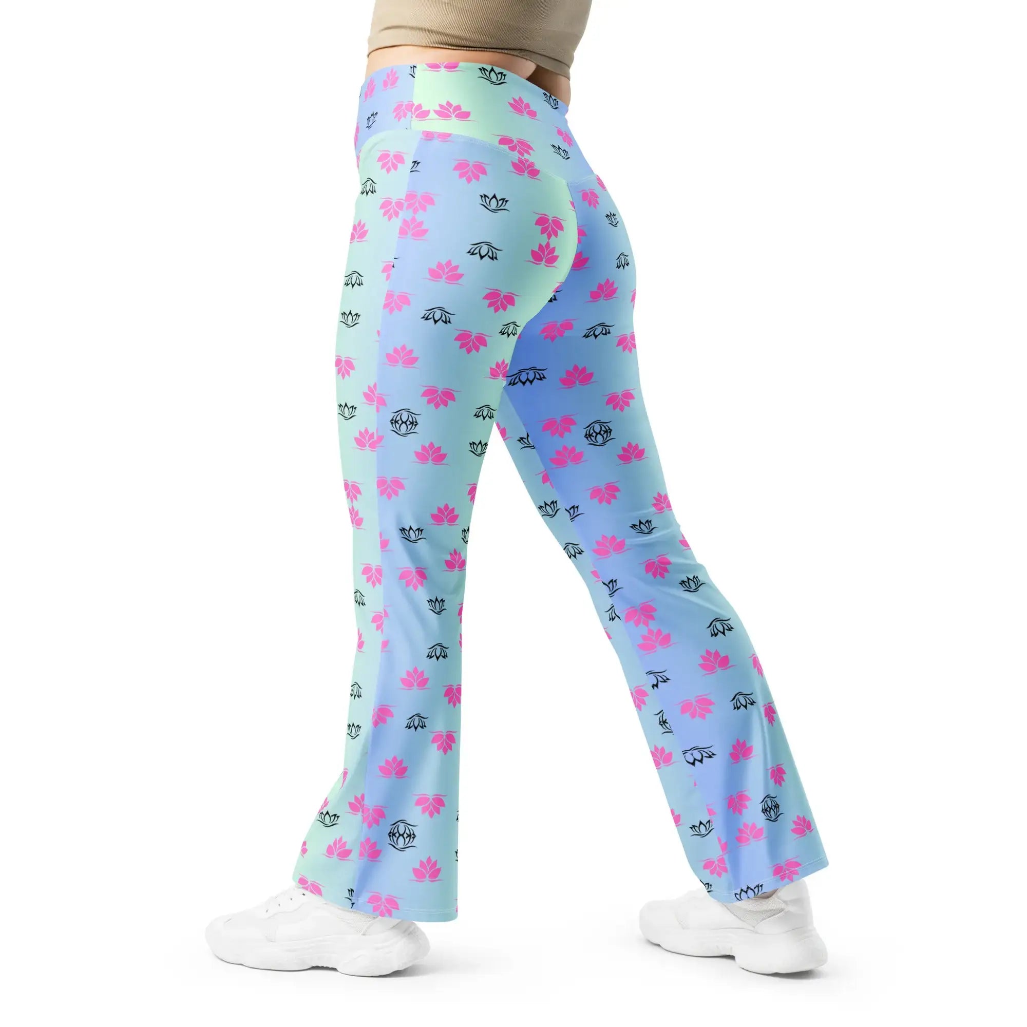 Lotus Gradiant | Eco-Friendly | Flare Leggings | TeeandTurtle | Sustainable