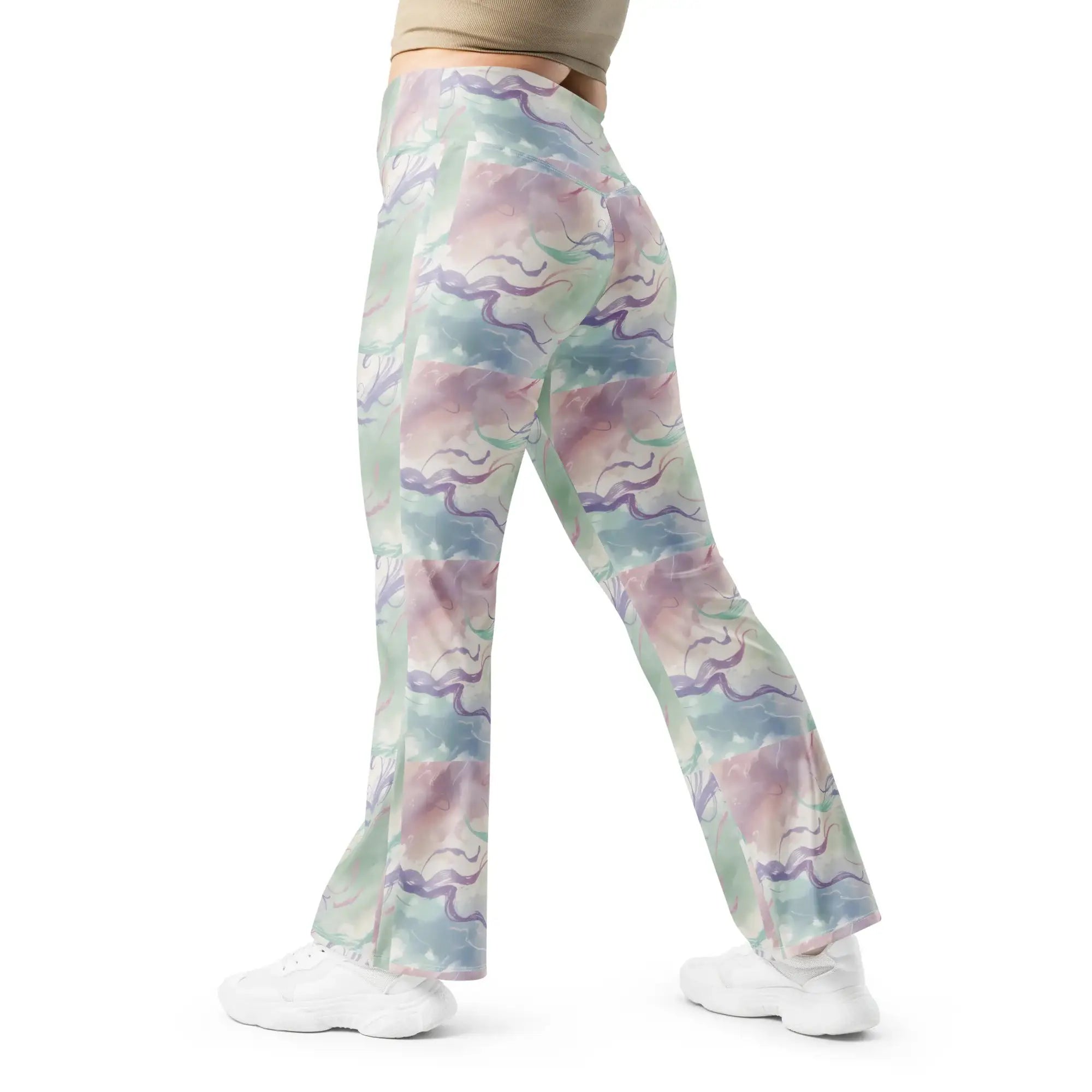 Pastel Strokes | Eco-Friendly | Flare Leggings | TeeandTurtle | Sustainable