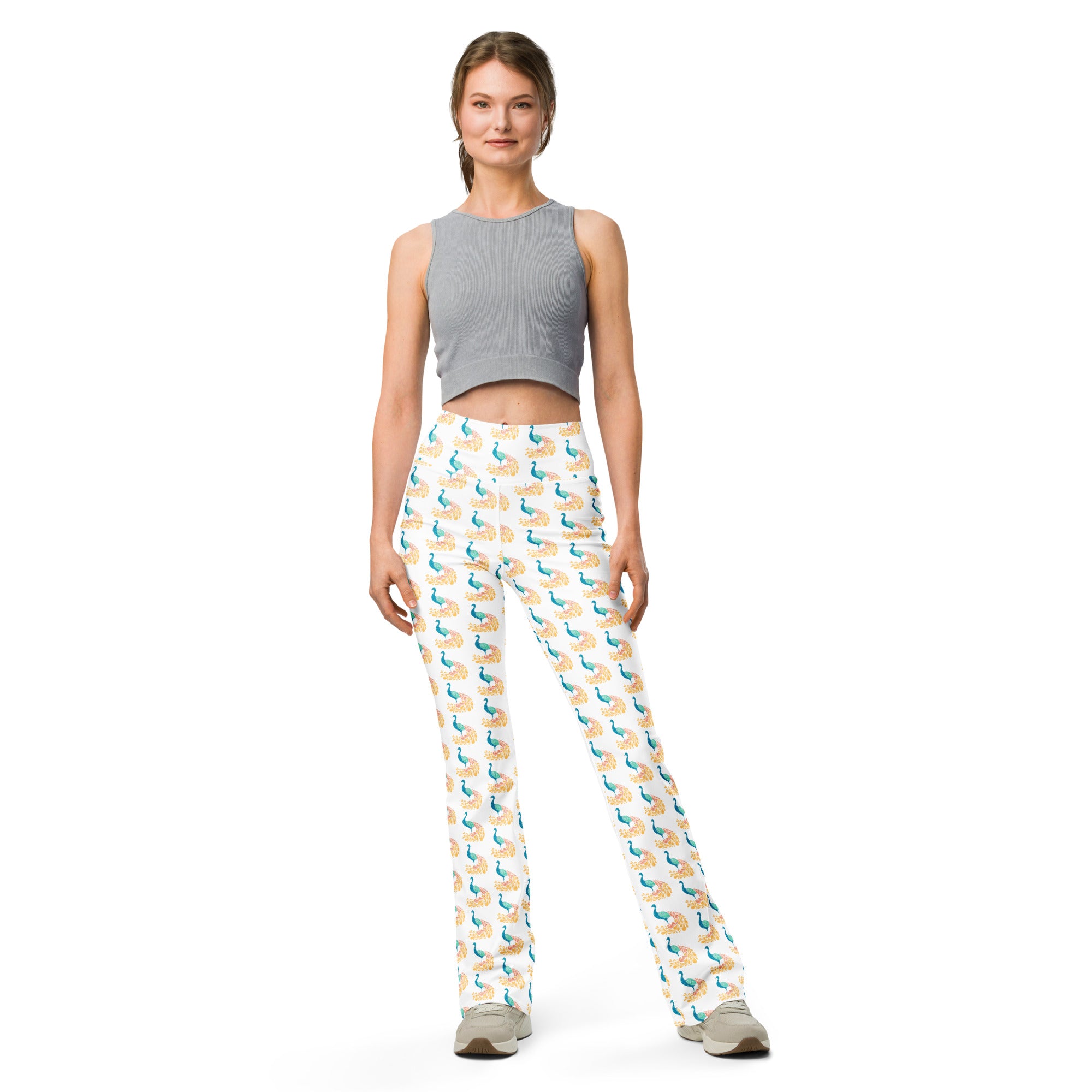 Peacock | Eco-Friendly | Flare Leggings | TeeandTurtle | Sustainable