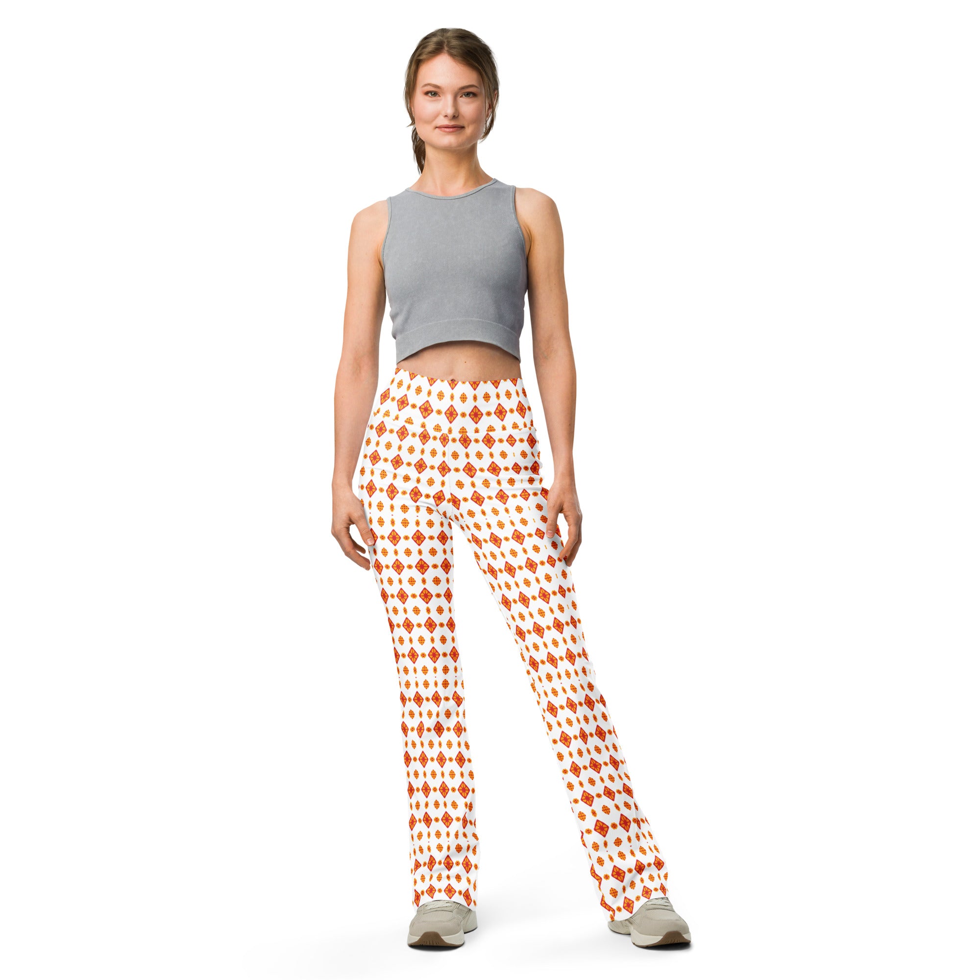 Orange Batik | Eco-Friendly | Flare Leggings | TeeandTurtle | Sustainable