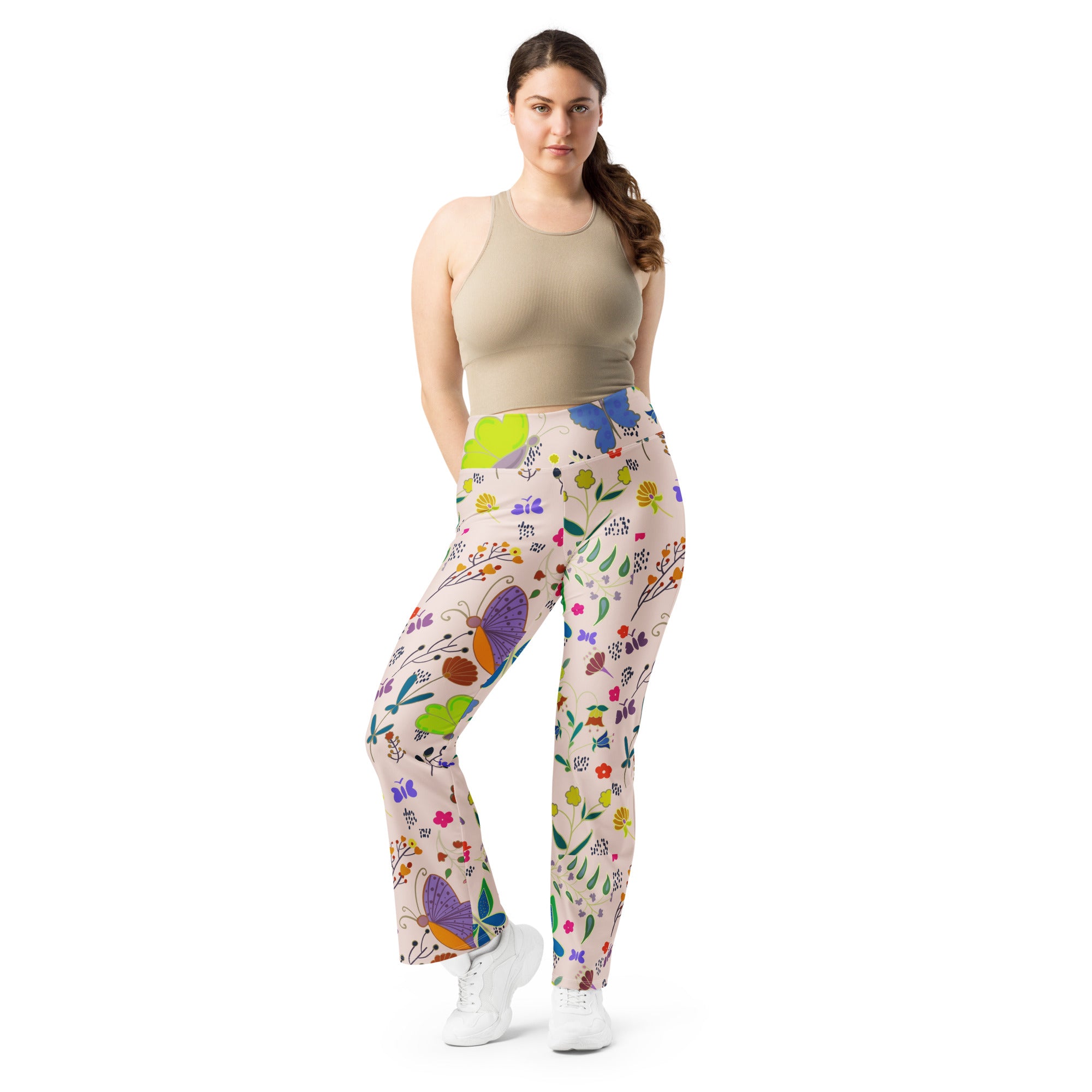 Butterflies | Eco-Friendly | Flare Leggings | TeeandTurtle | Sustainable