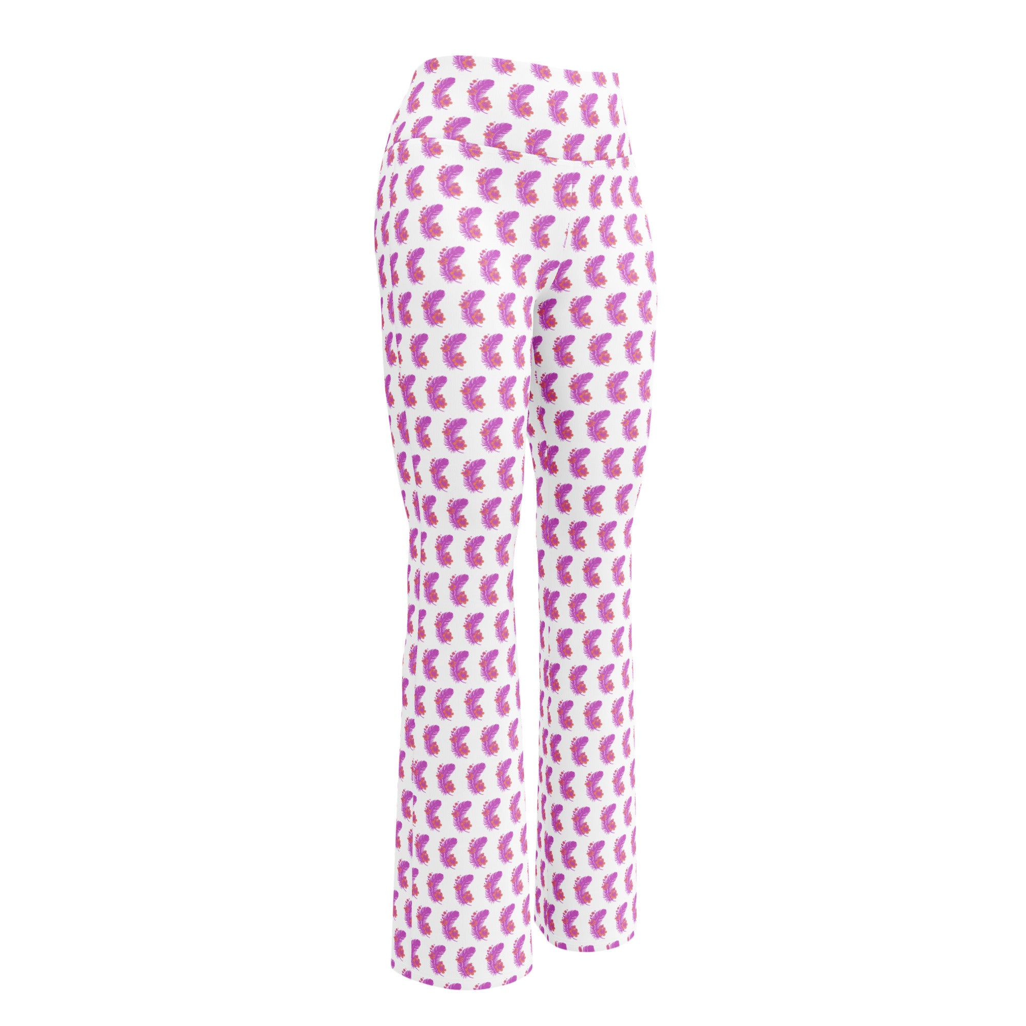 Pink Feather | Eco-Friendly | Flare Leggings | TeeandTurtle | Sustainable