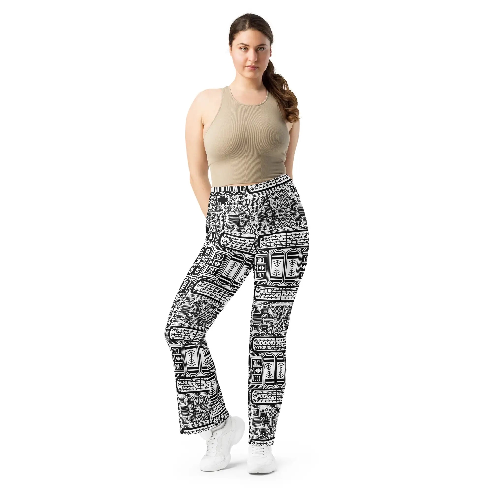 Black Aztek | Eco-Friendly | Flare Leggings | TeeandTurtle | Sustainable