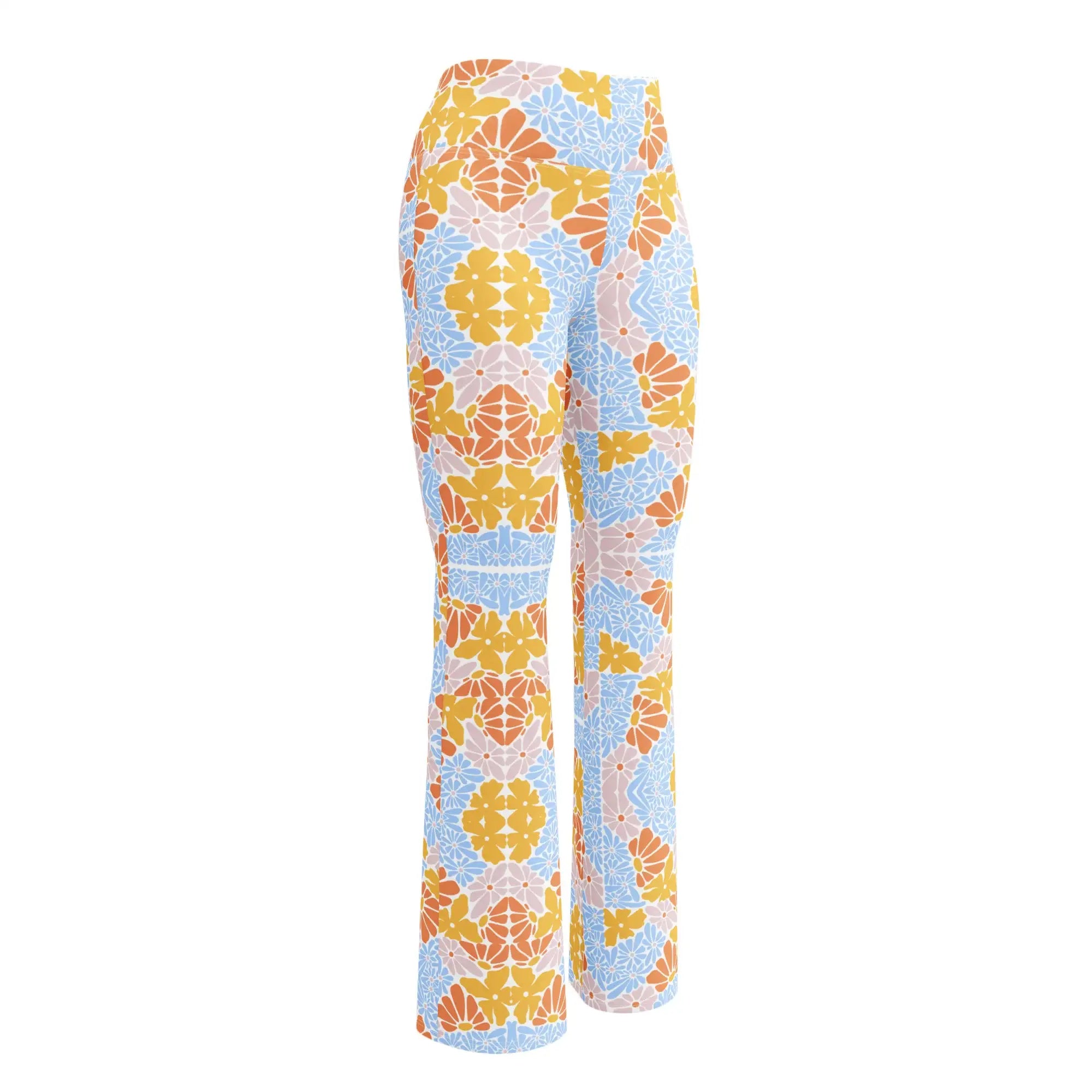 Florosent Bright Flowers | Eco-Friendly | Flare Leggings | TeeandTurtle | Sustainable