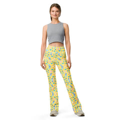 Glamour In Yellow | Eco-Friendly | Flare Leggings | TeeandTurtle | Sustainable