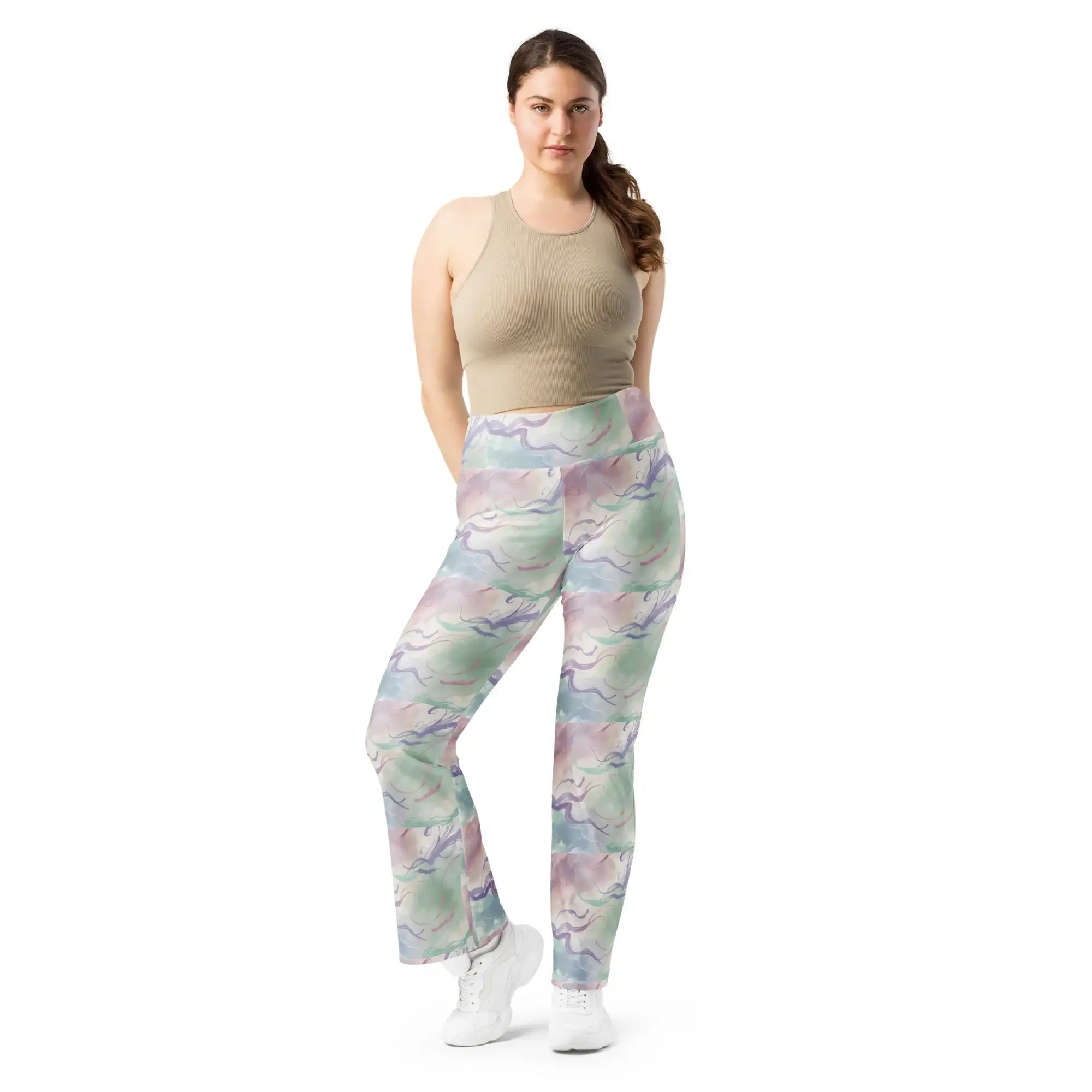 Pastel Strokes | Eco-Friendly | Flare Leggings | TeeandTurtle | Sustainable