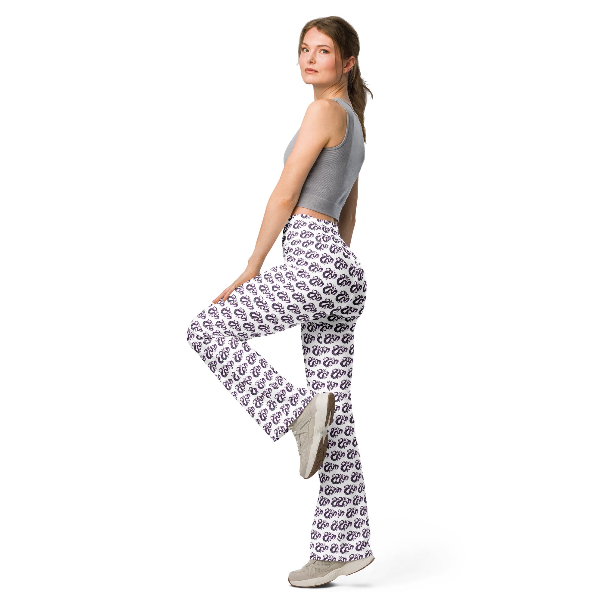 Snake Purple | Eco-Friendly | Flare Leggings | TeeandTurtle | Sustainable