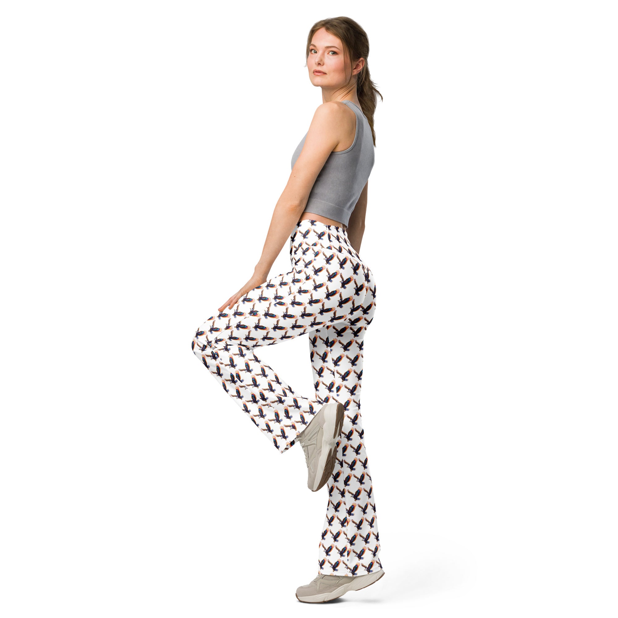 Rainbow Falcon | Eco-Friendly | Flare Leggings | TeeandTurtle | Sustainable