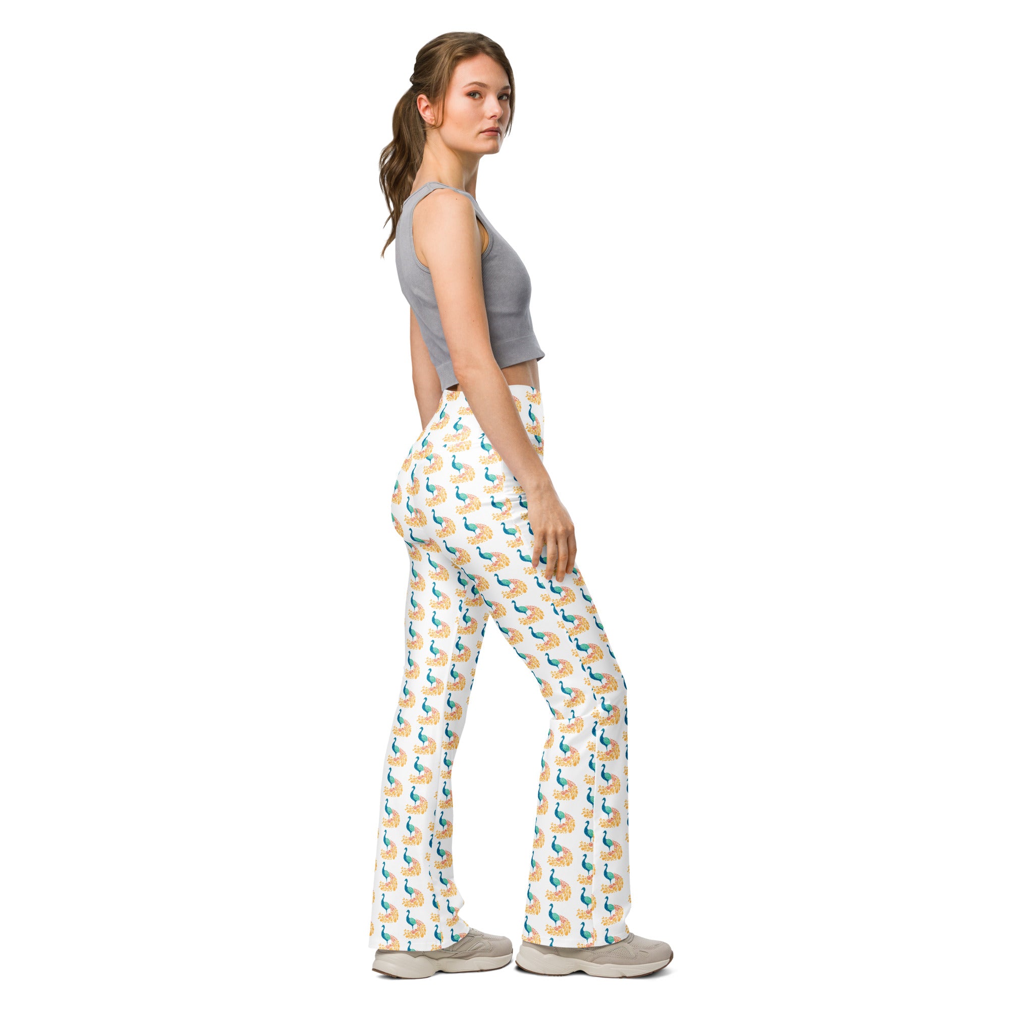 Peacock | Eco-Friendly | Flare Leggings | TeeandTurtle | Sustainable