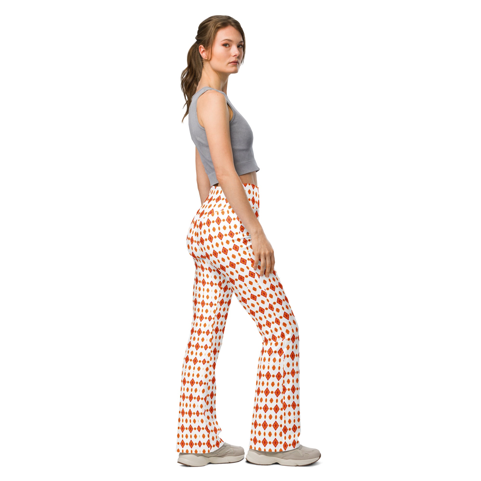 Orange Batik | Eco-Friendly | Flare Leggings | TeeandTurtle | Sustainable