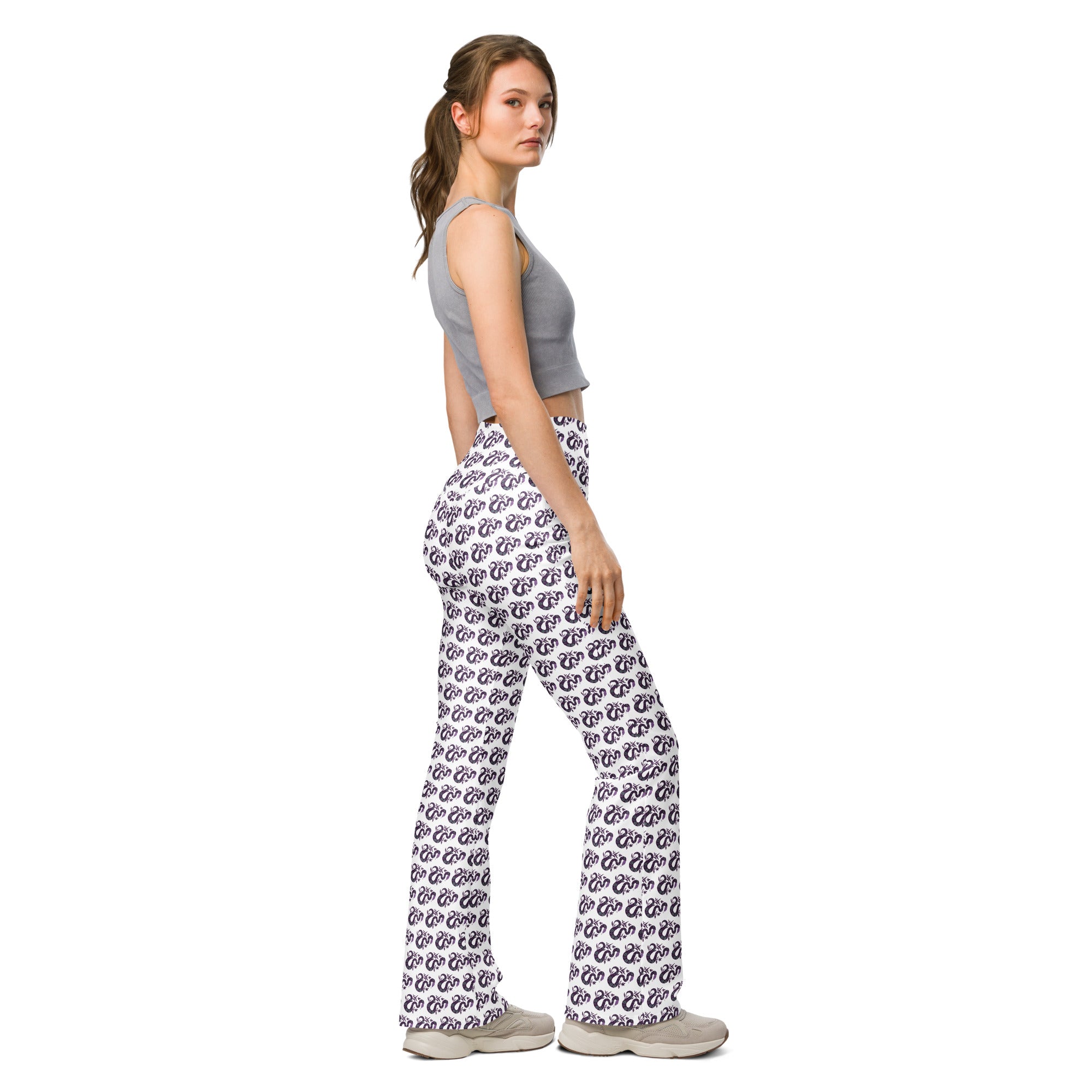 Snake Purple | Eco-Friendly | Flare Leggings | TeeandTurtle | Sustainable