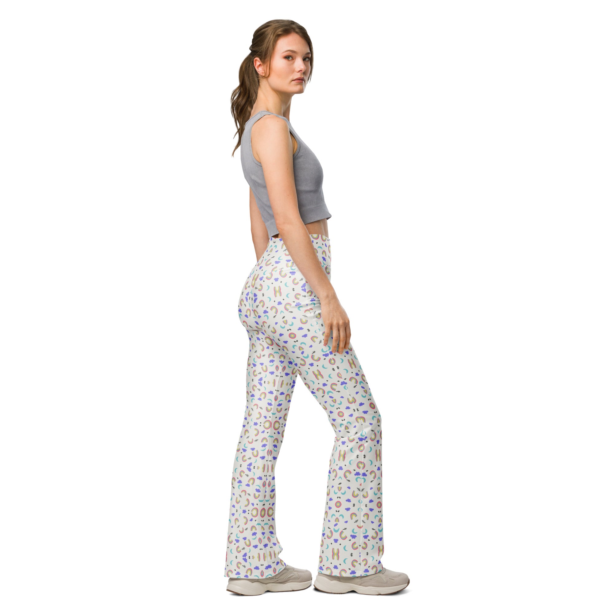 Rainbow Clouds | Eco-Friendly | Flare Leggings | TeeandTurtle | Sustainable