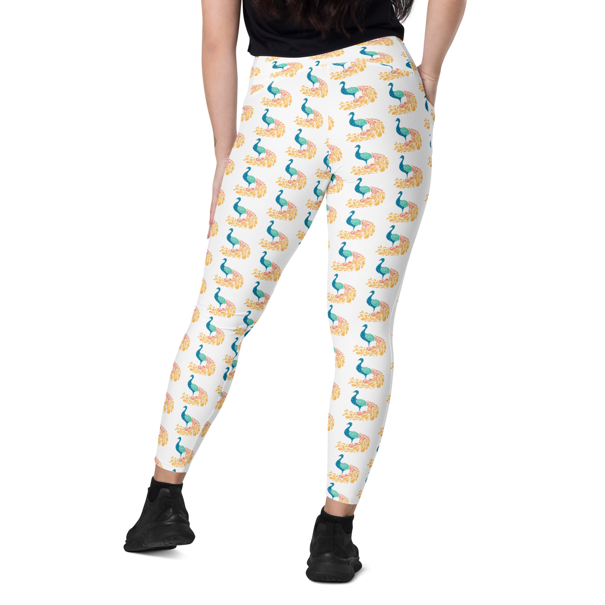 Peacock | Eco-Friendly | Crossover Leggings | TeeandTurtle | Sustainable