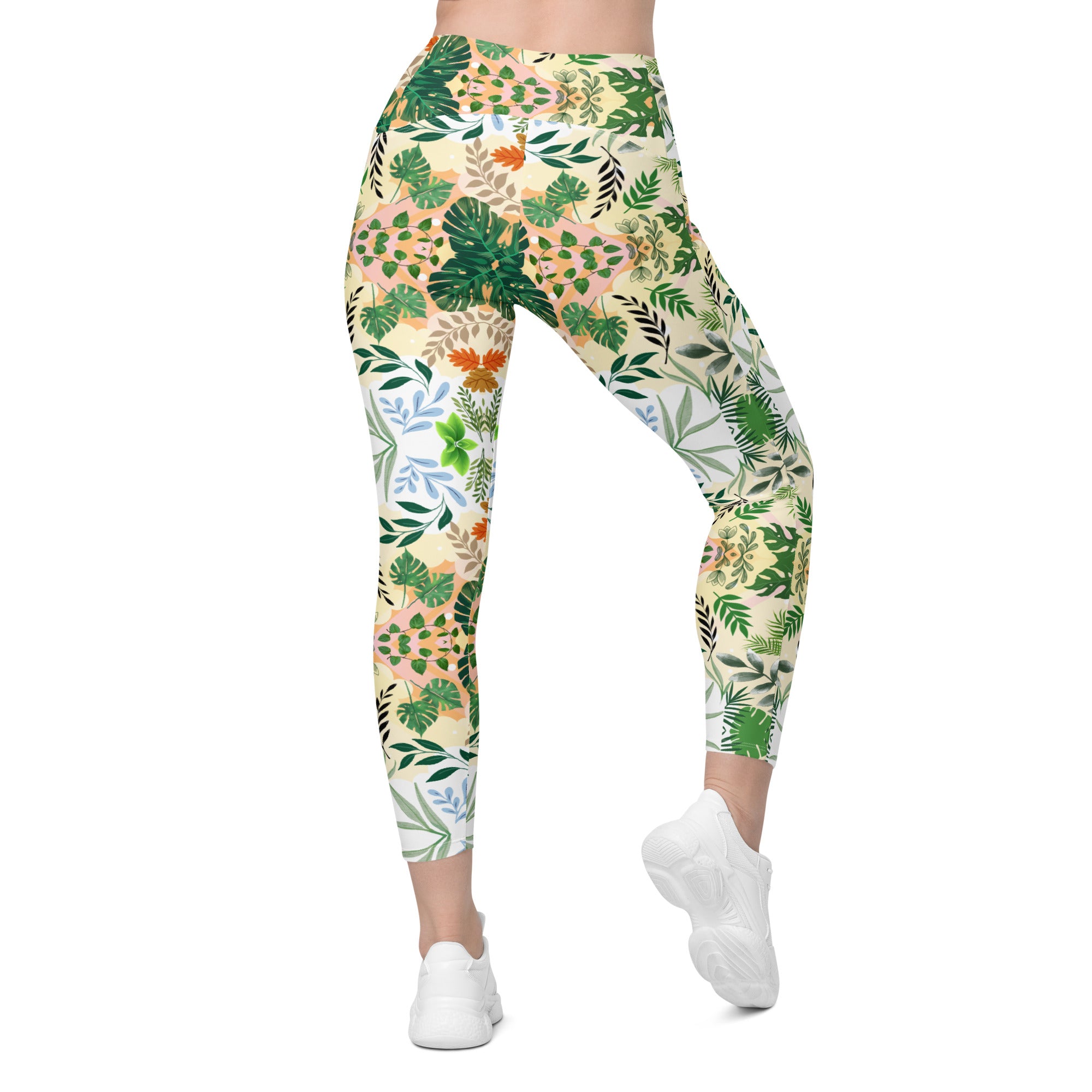 Boho Floral | Eco-Friendly | Crossover Leggings | TeeandTurtle | Sustainable