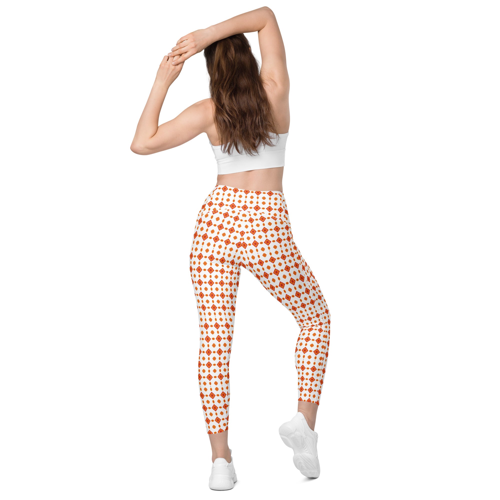 Orange Batik | Eco-Friendly | Crossover Leggings | TeeandTurtle | Sustainable