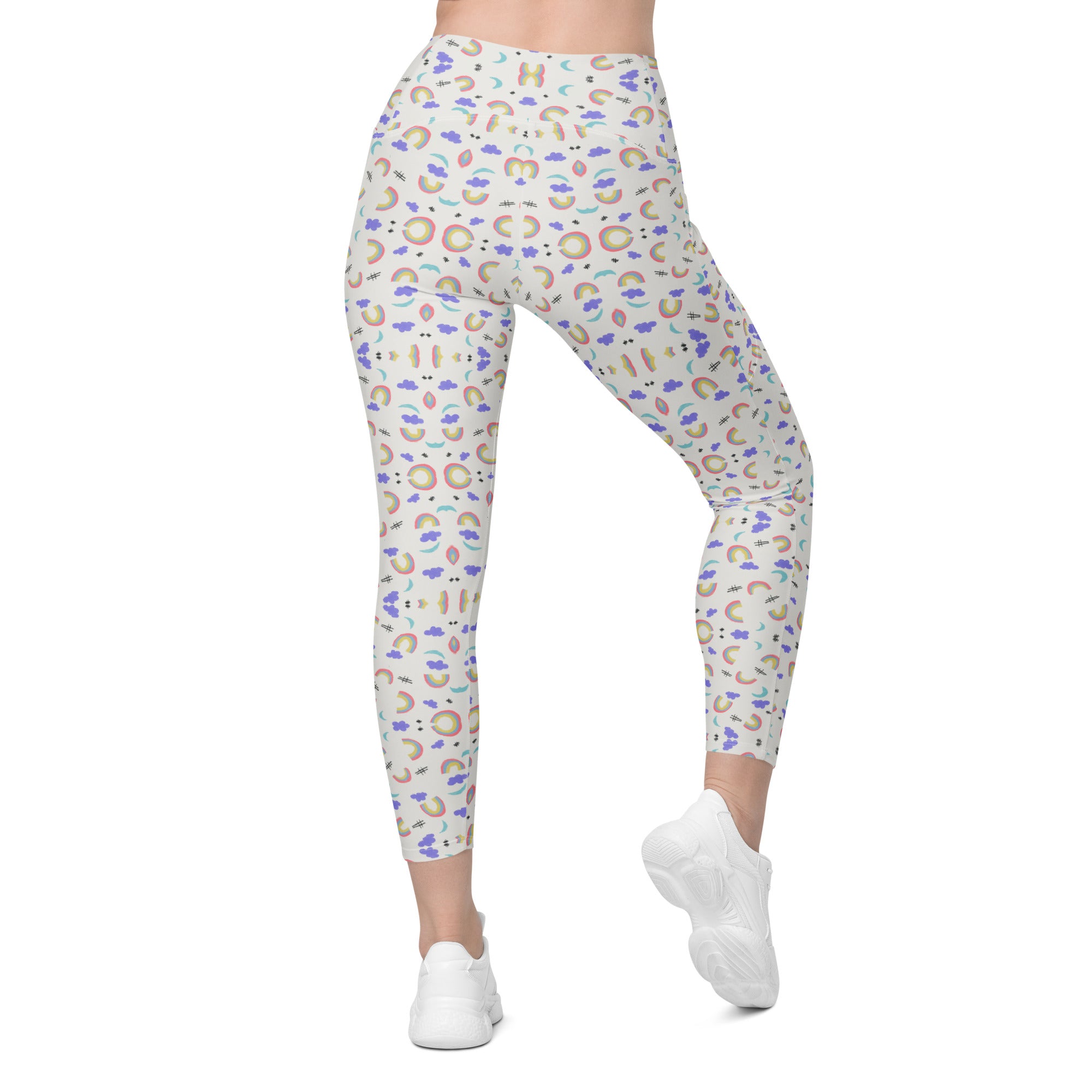 Rainbow Clouds | Eco-Friendly | Crossover Leggings | TeeandTurtle | Sustainable
