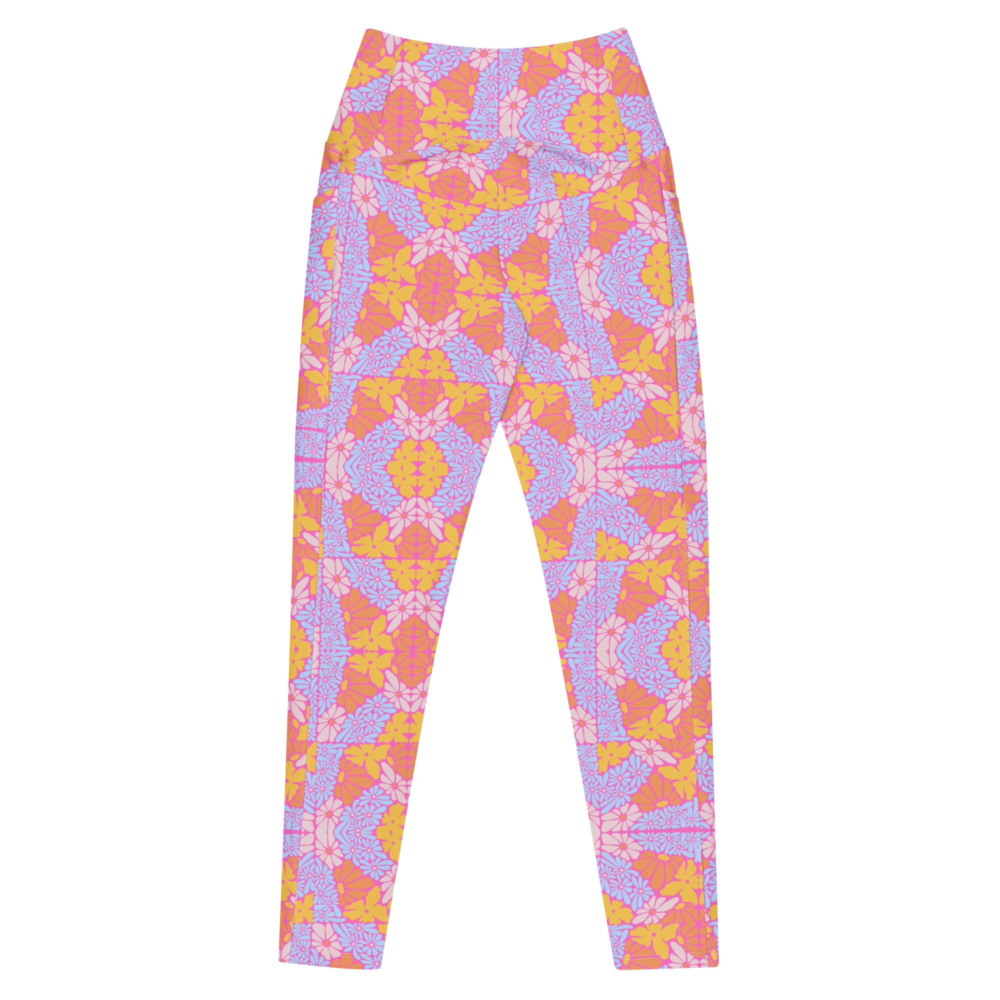 Bright Floral | Eco-Friendly | Crossover Leggings | TeeandTurtle | Sustainable