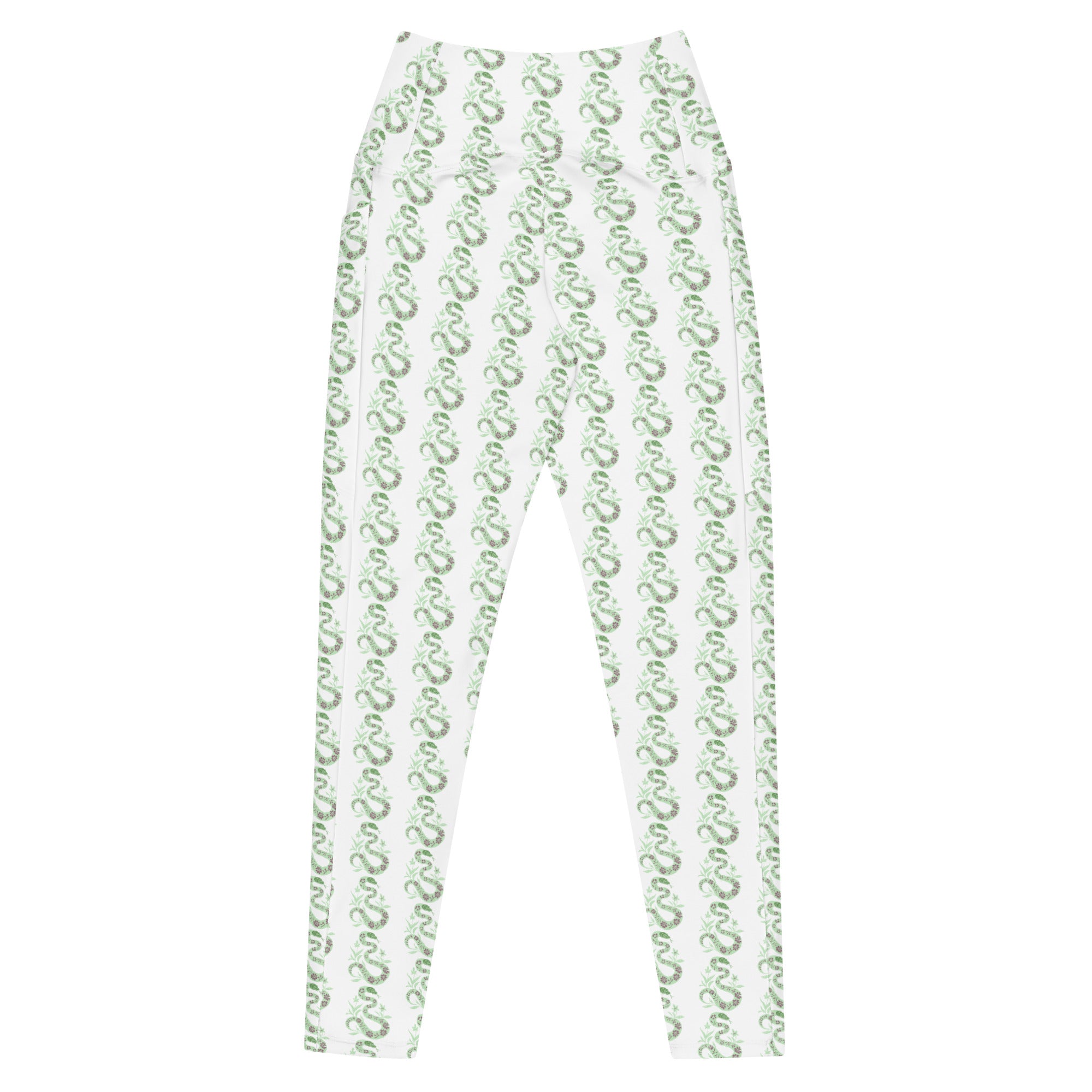 Snake Light Green | Eco-Friendly | Crossover Leggings | TeeandTurtle | Sustainable
