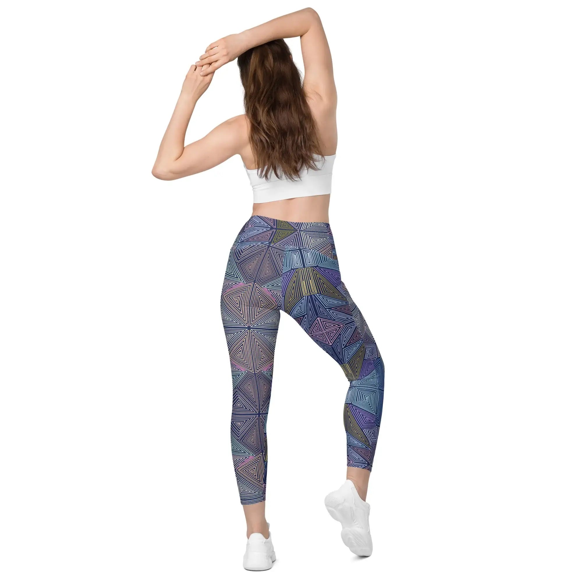 Dizzy Block | Eco-Friendly | Crossover Leggings | TeeandTurtle | Sustainable