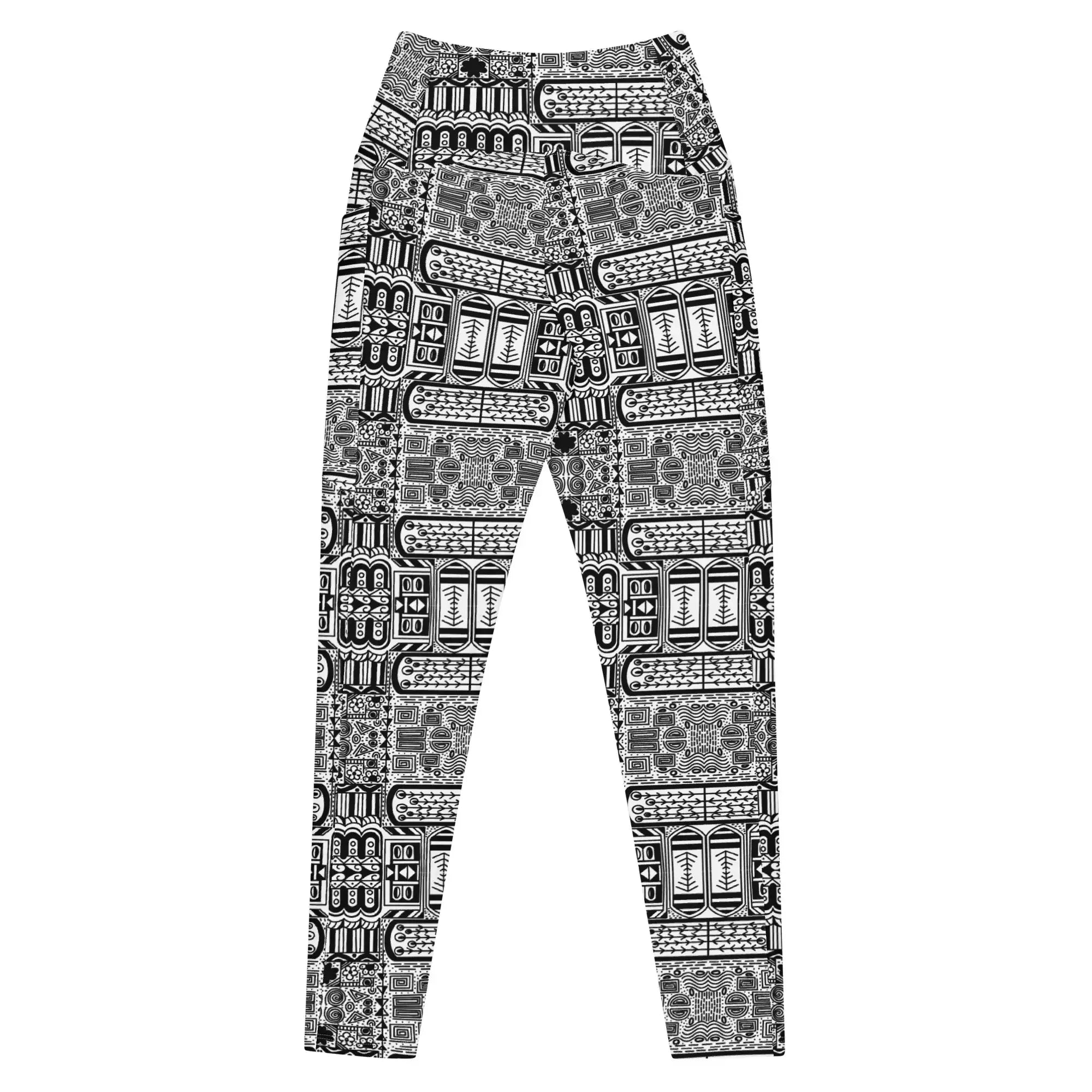 Black Aztek | Eco-Friendly | Crossover Leggings | TeeandTurtle | Sustainable