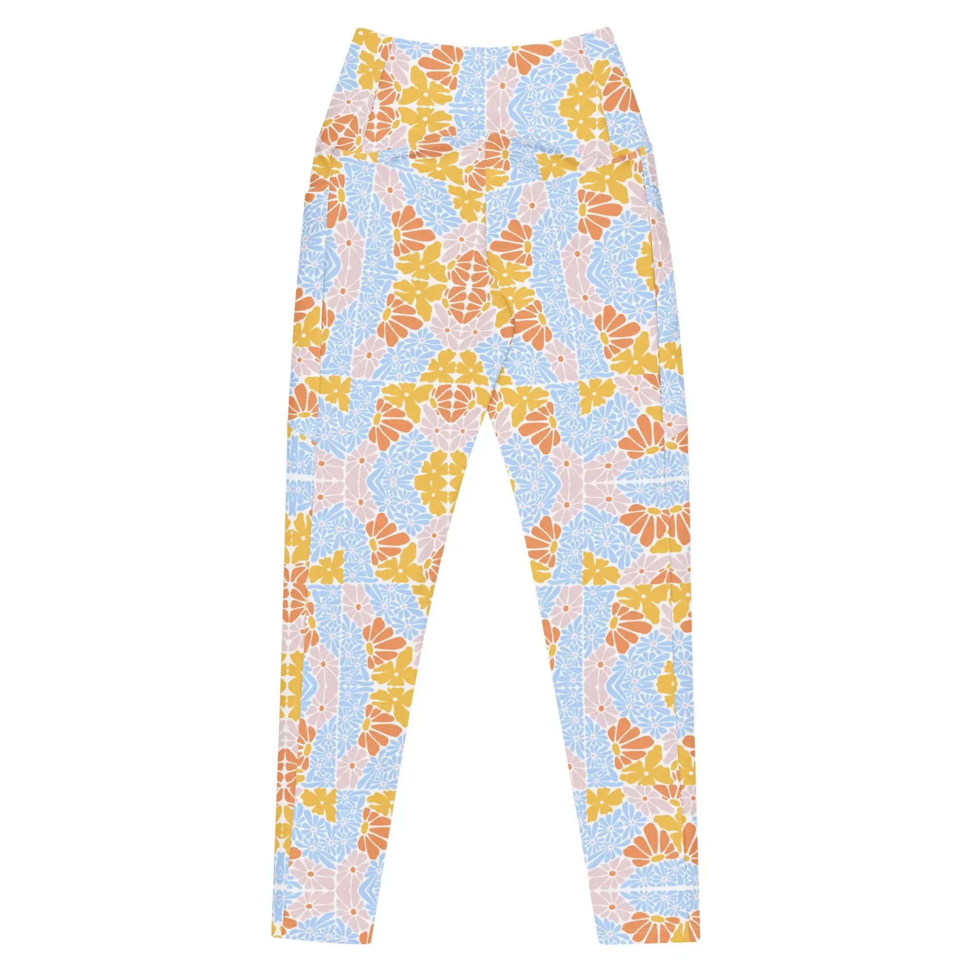 Florosent Bright Flowers | Eco-Friendly | Crossover Leggings | TeeandTurtle | Sustainable
