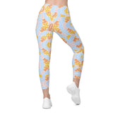Florosent Bright Flowers | Eco-Friendly | Crossover Leggings | TeeandTurtle | Sustainable