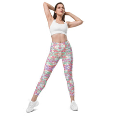 Waves Of Flowers | Eco-Friendly | Crossover Leggings | TeeandTurtle | Sustainable