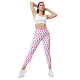 Pink Feather | Eco-Friendly | Crossover Leggings | TeeandTurtle | Sustainable