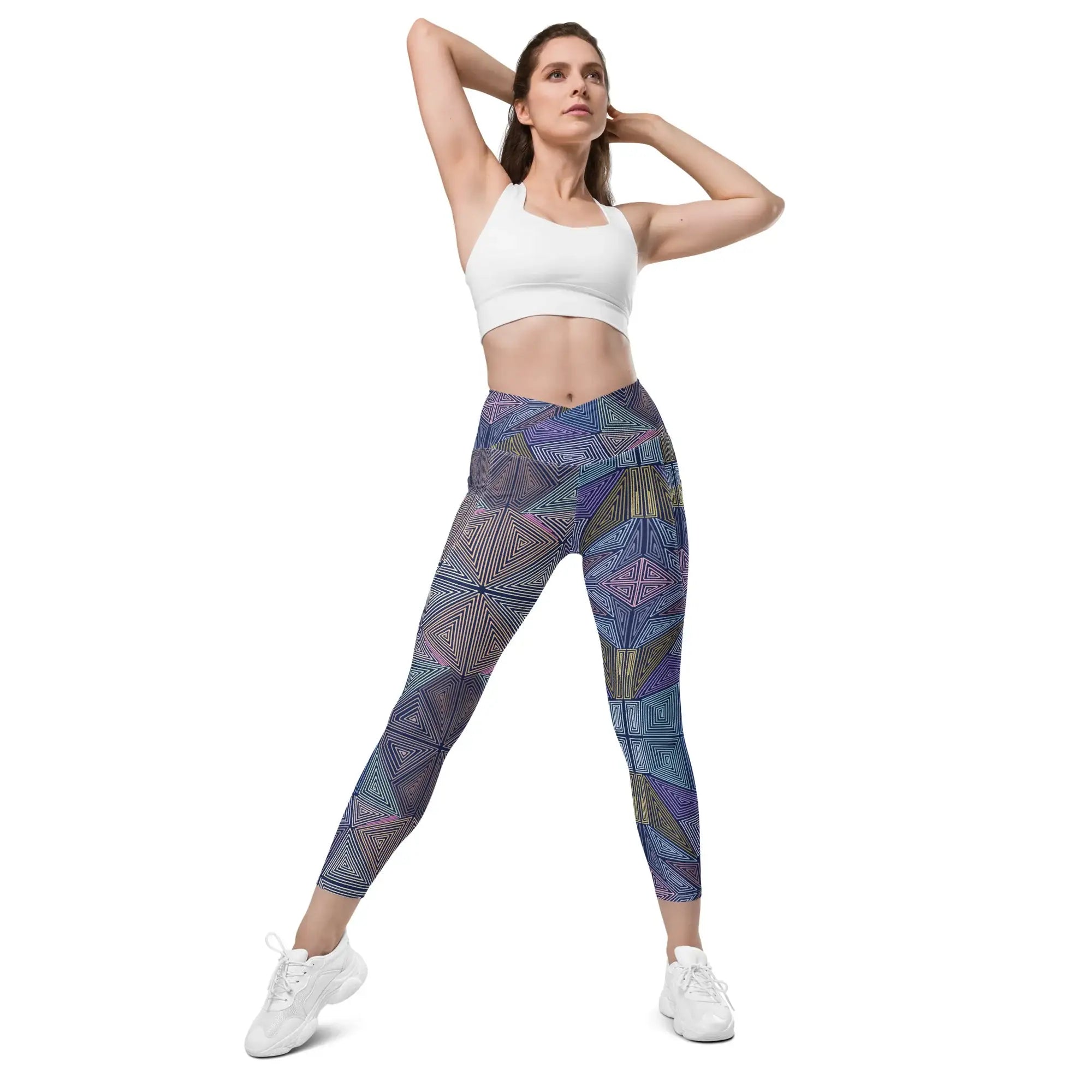 Dizzy Block | Eco-Friendly | Crossover Leggings | TeeandTurtle | Sustainable