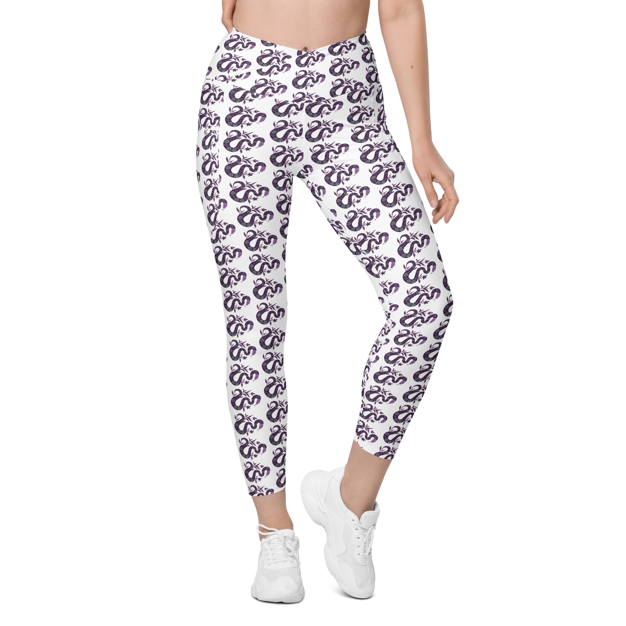 Snake Purple | Eco-Friendly | Crossover Leggings | TeeandTurtle | Sustainable
