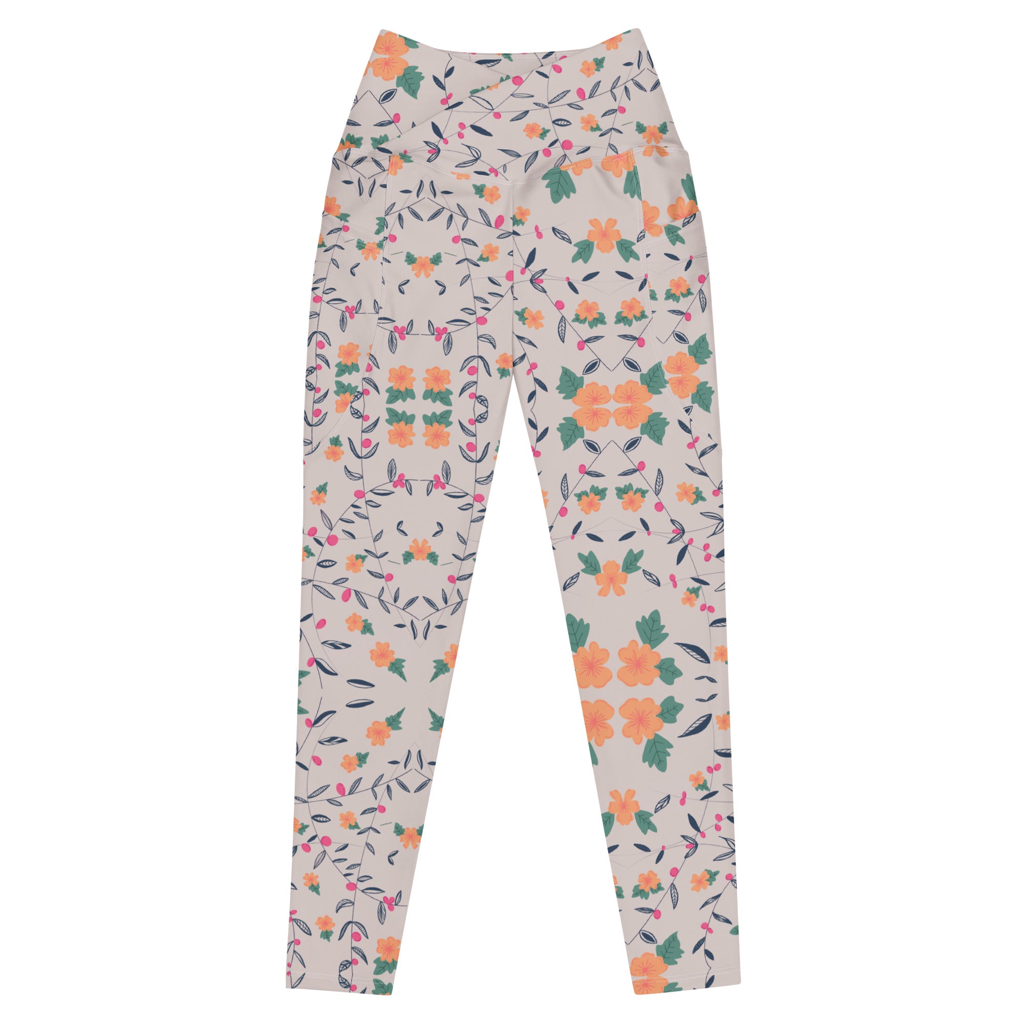 Floral Vines | Eco-Friendly | Crossover Leggings | TeeandTurtle | Sustainable