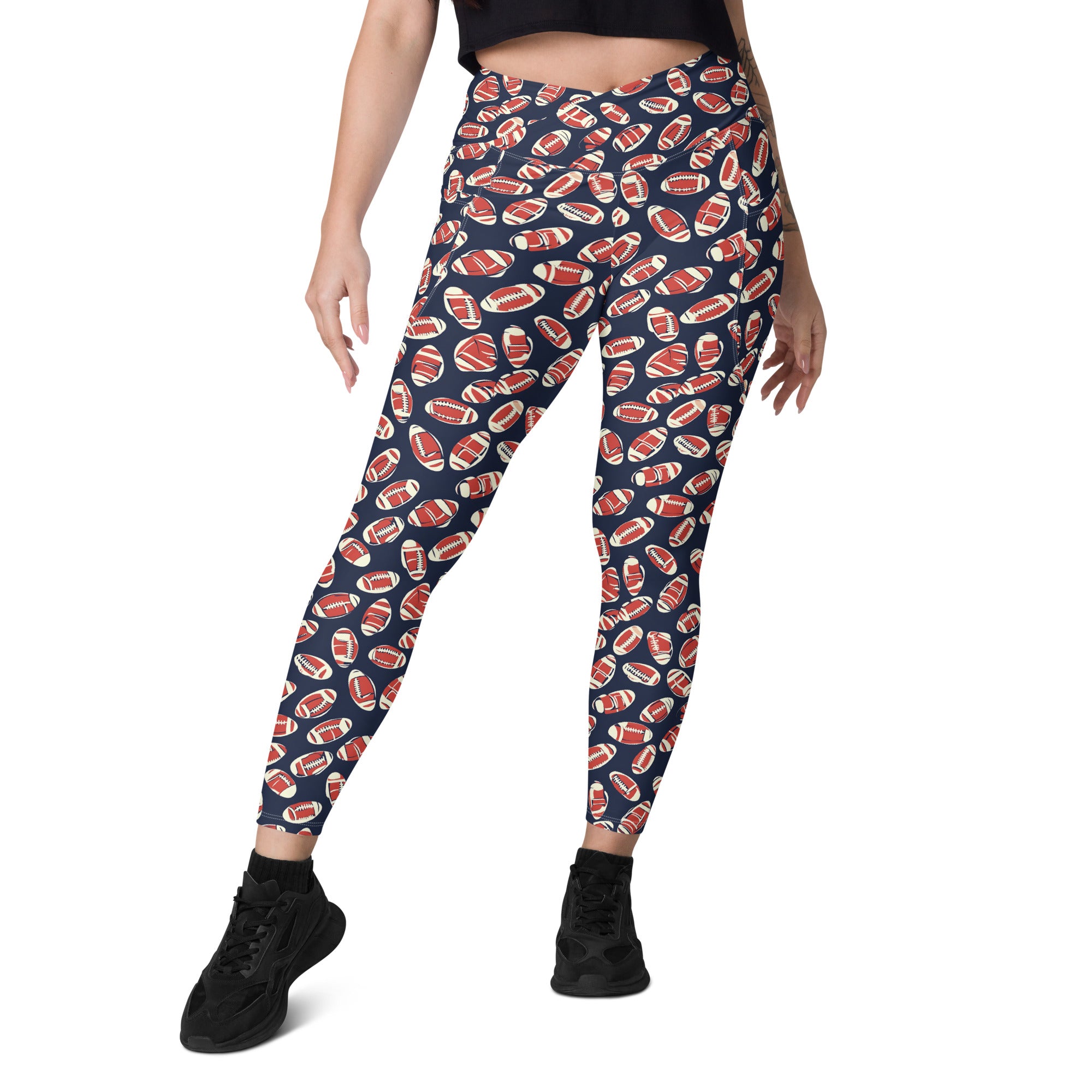 Football | Eco-Friendly | Crossover Leggings | TeeandTurtle | Sustainable