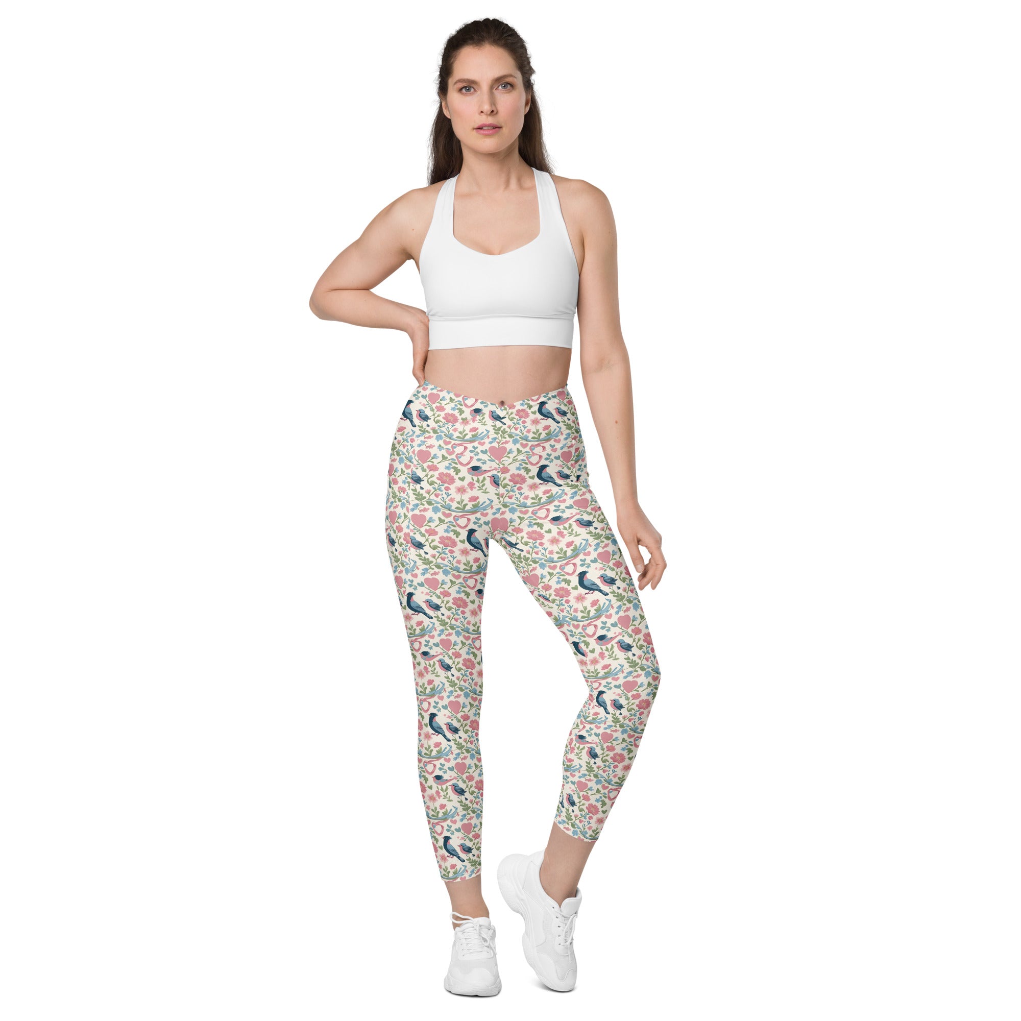 Birds Garden | Eco-Friendly | Crossover Leggings | TeeandTurtle | Sustainable